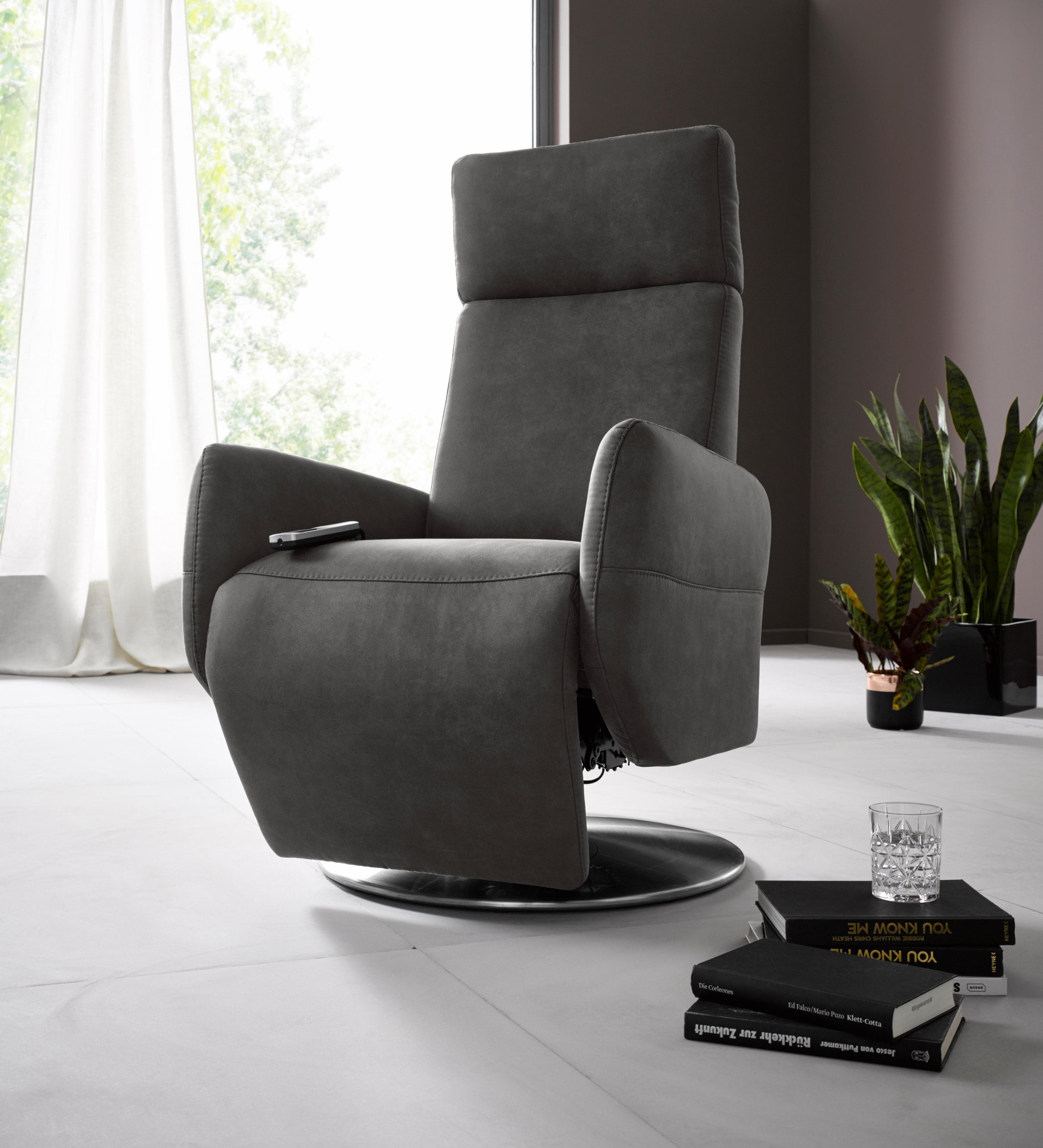 Relaxsessel SIT & MORE Kobra Anthrazit mit Aufstehhilfe