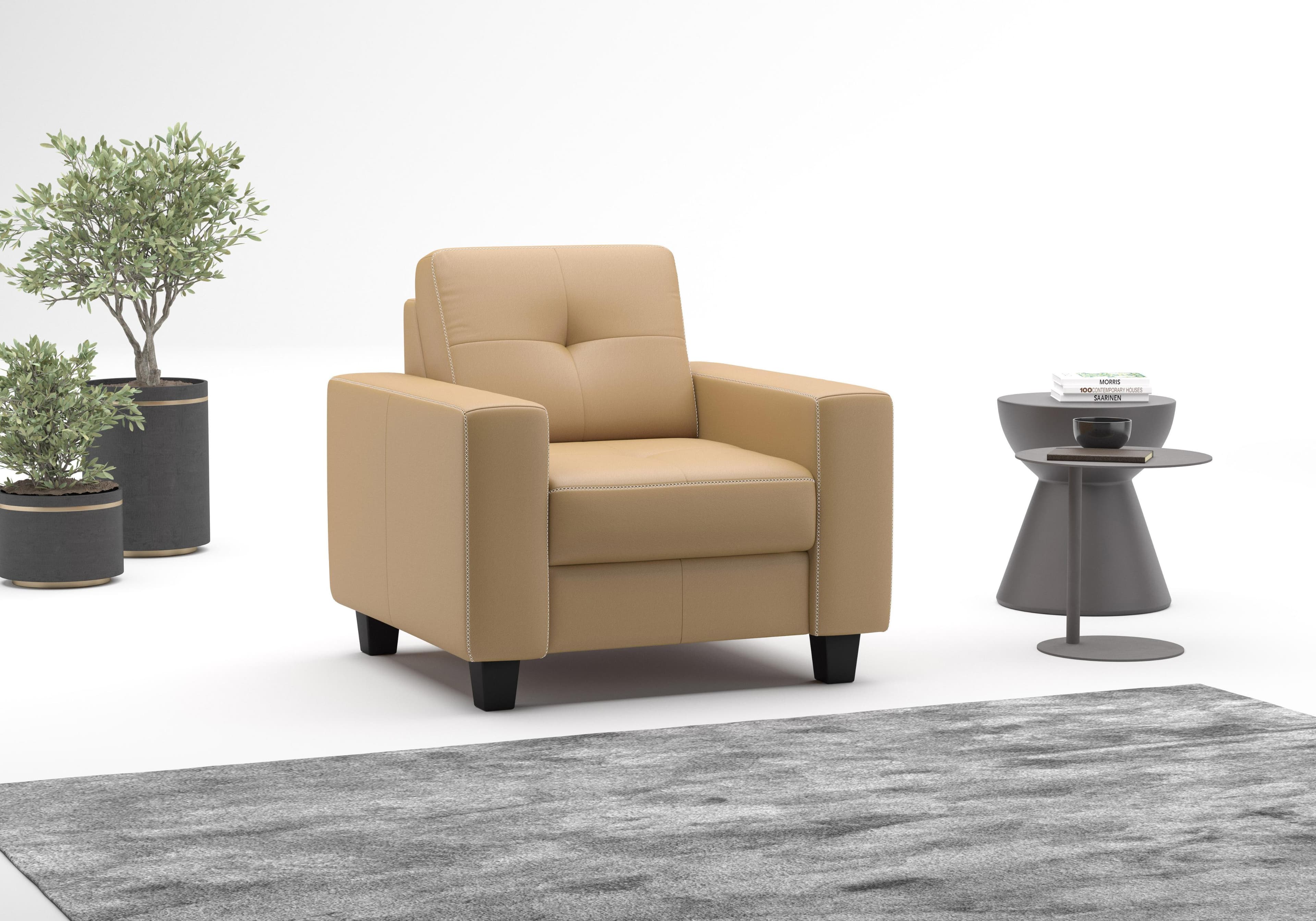 Sessel HOME AFFAIRE Varese Cappuccino Naturleder