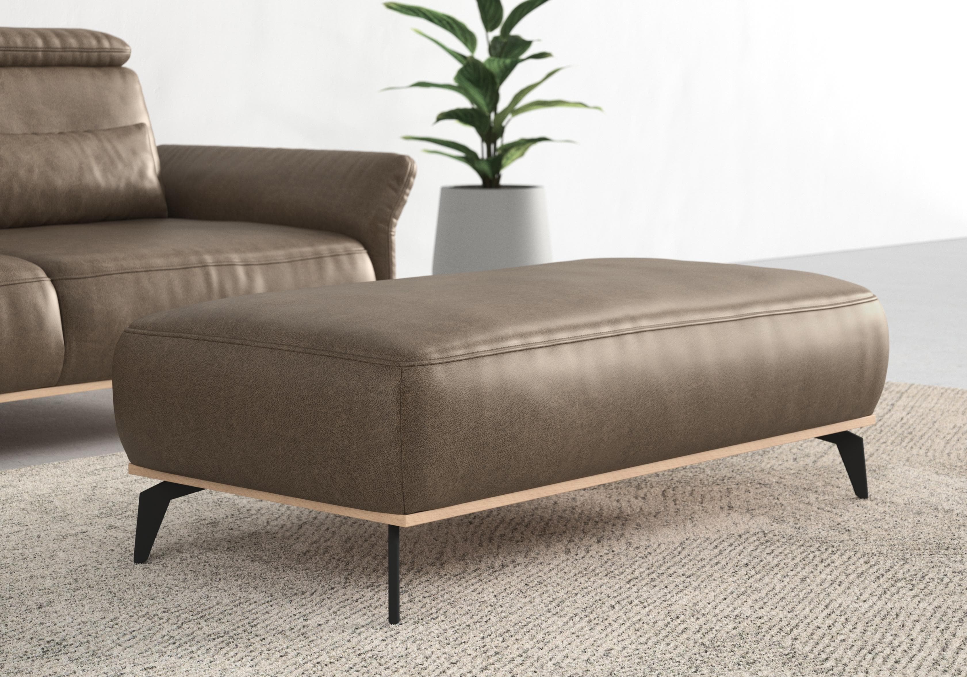 HOME AFFAIRE Polsterhocker Fjord Coffee 100% Polyester