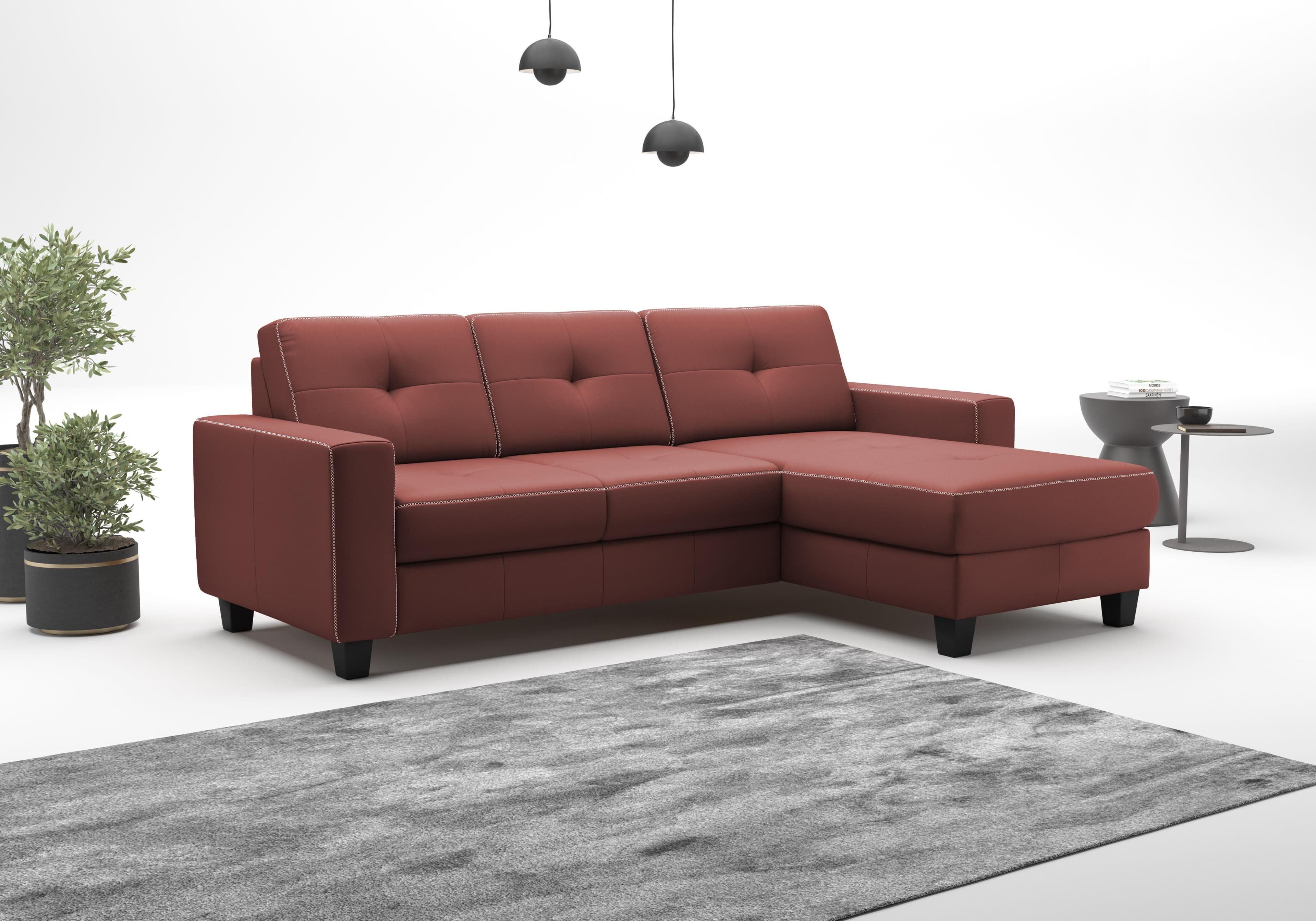 Home Affaire Ecksofa Varese Merlot Federkern-Polsterung