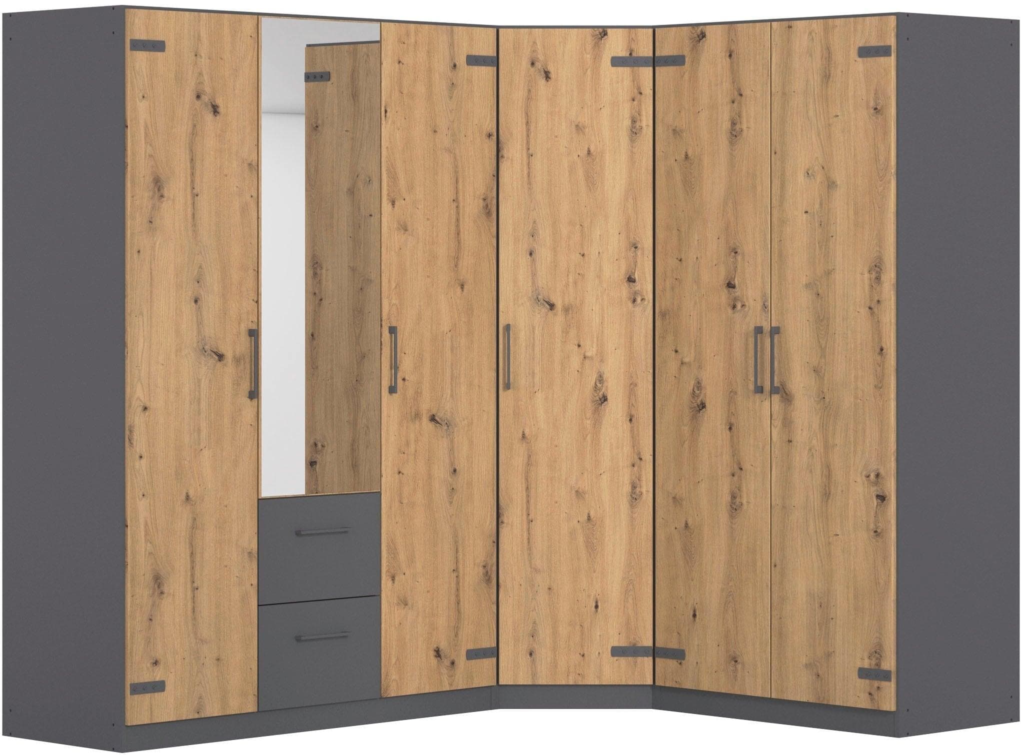Schrank-Set RAUCH Holmes Industrial Style Grau