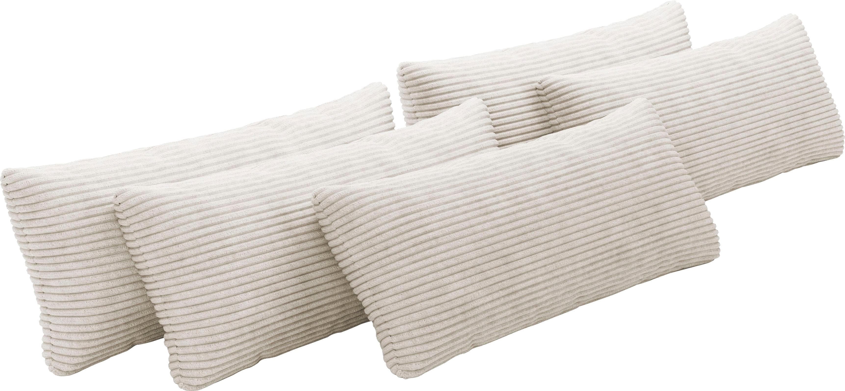 OTTO HOME Sofakissen Mikado 5er-Set Creme Polyester