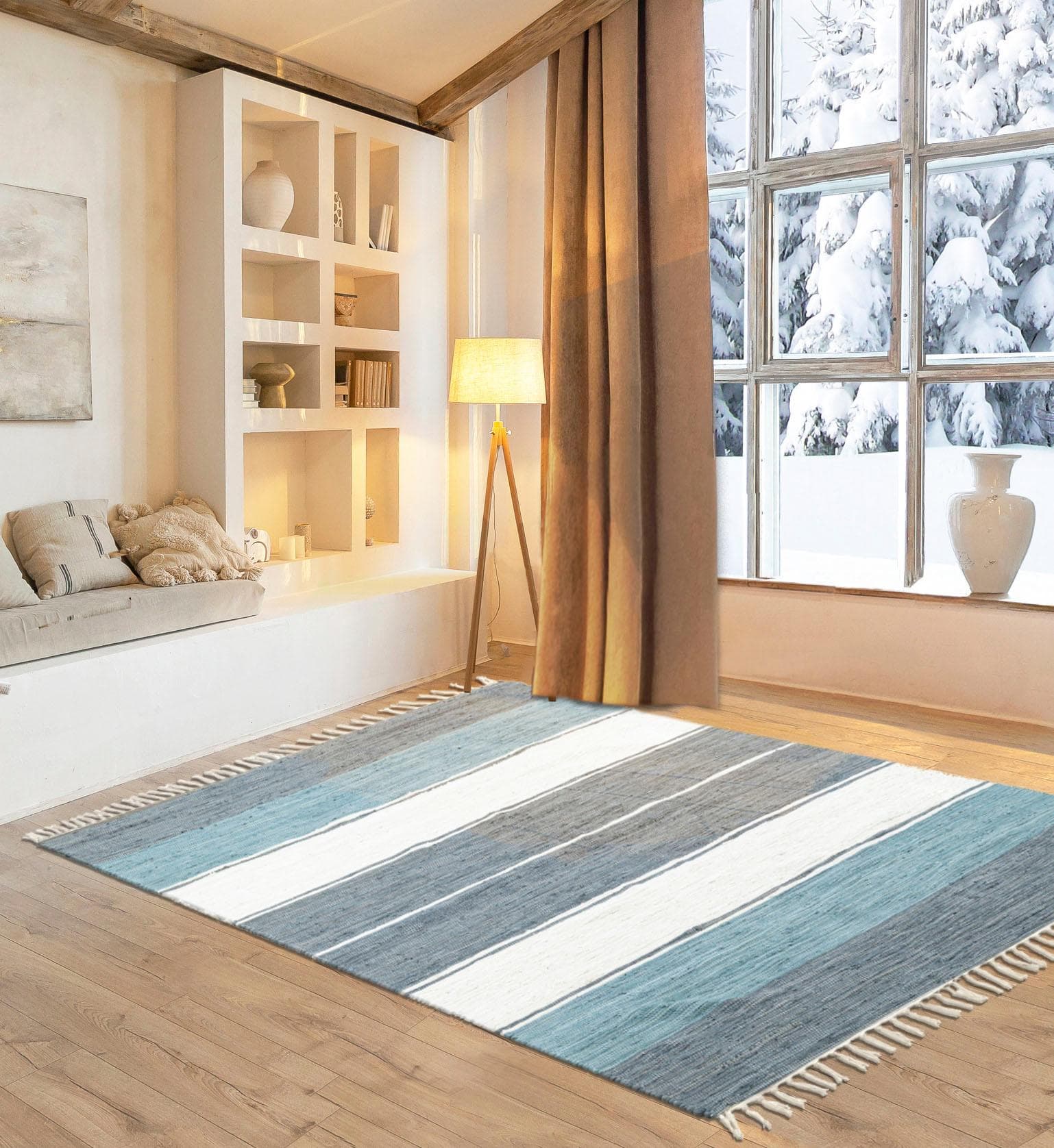 Home Affaire Alizee Wendeteppich: Moderner Baumwollteppich in Streifenoptik