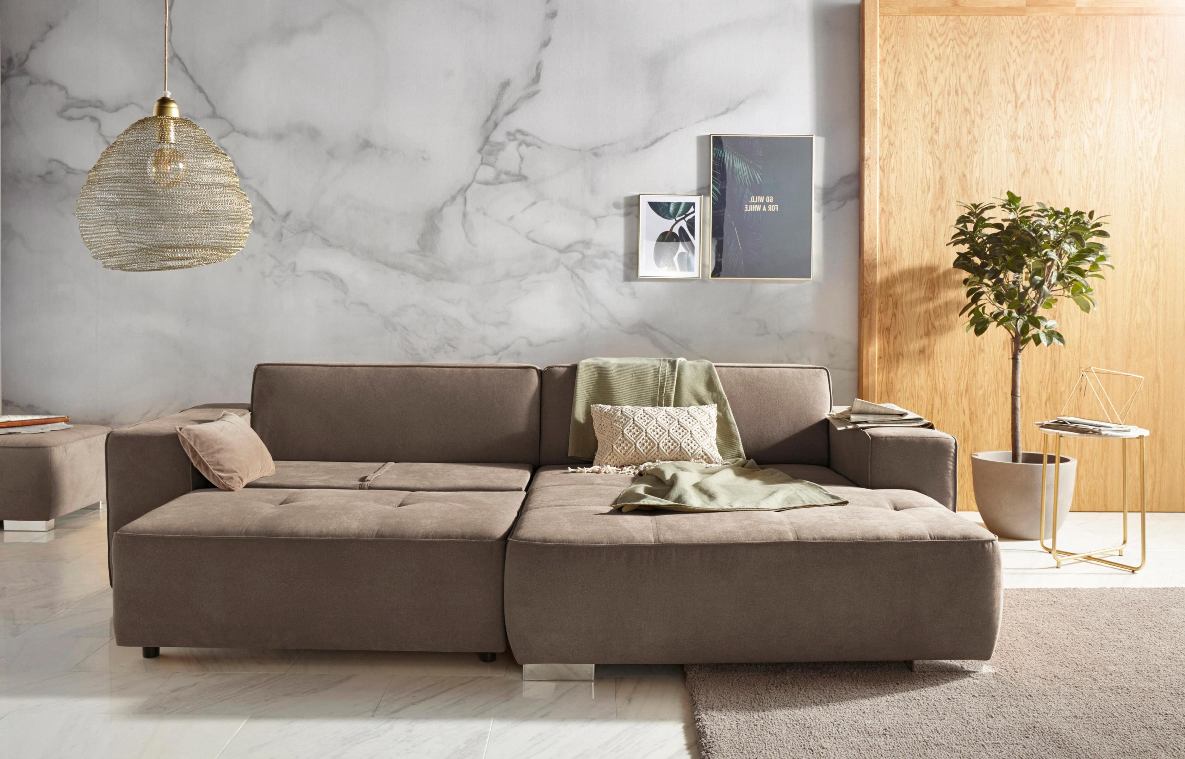 Home Affaire Ecksofa Sapporo L-Form Cappuccino 5,5 Sitze