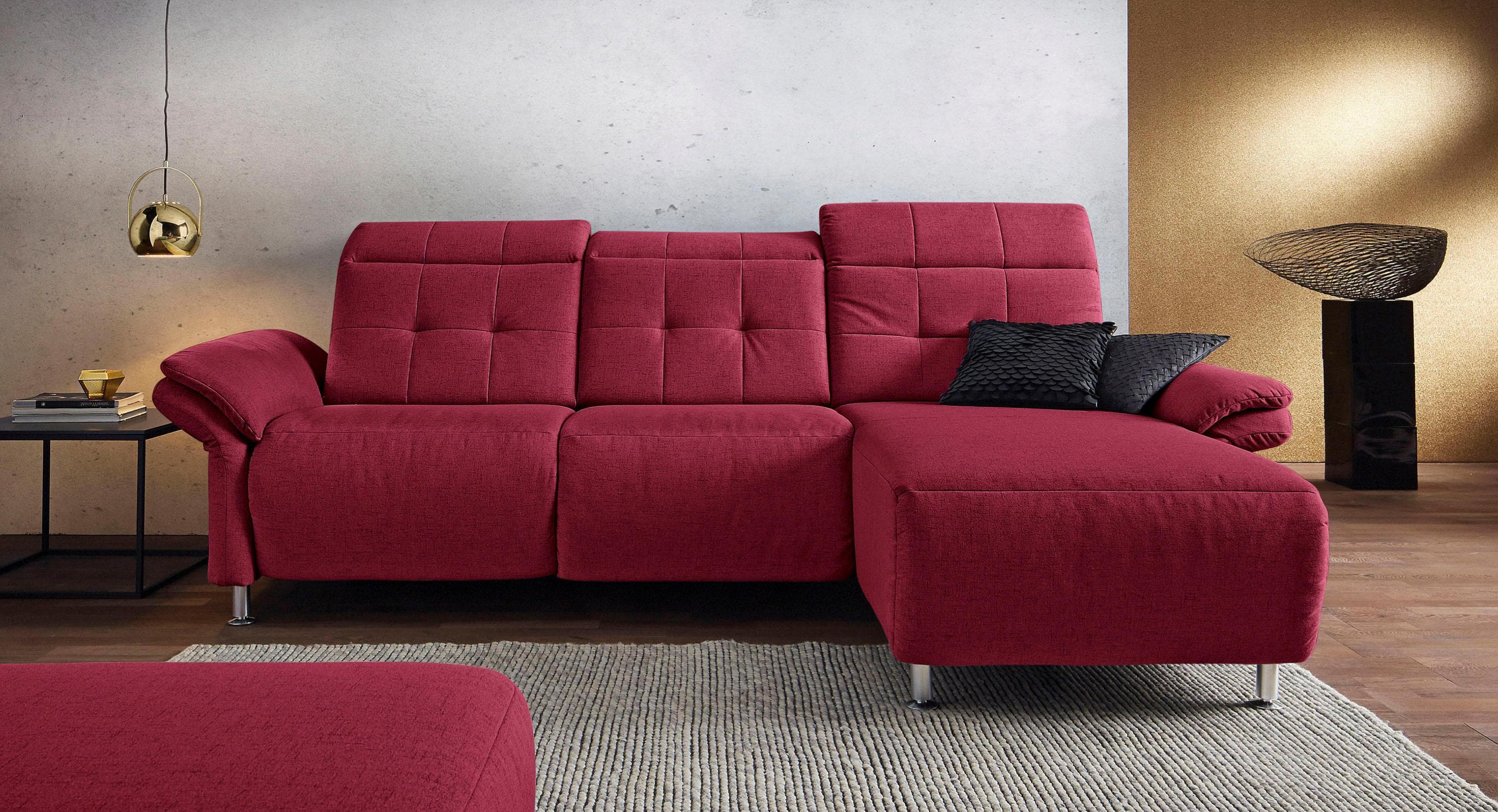 Home Affaire Ecksofa Manhattan L-Form Rot Elektrische Relaxfunktion