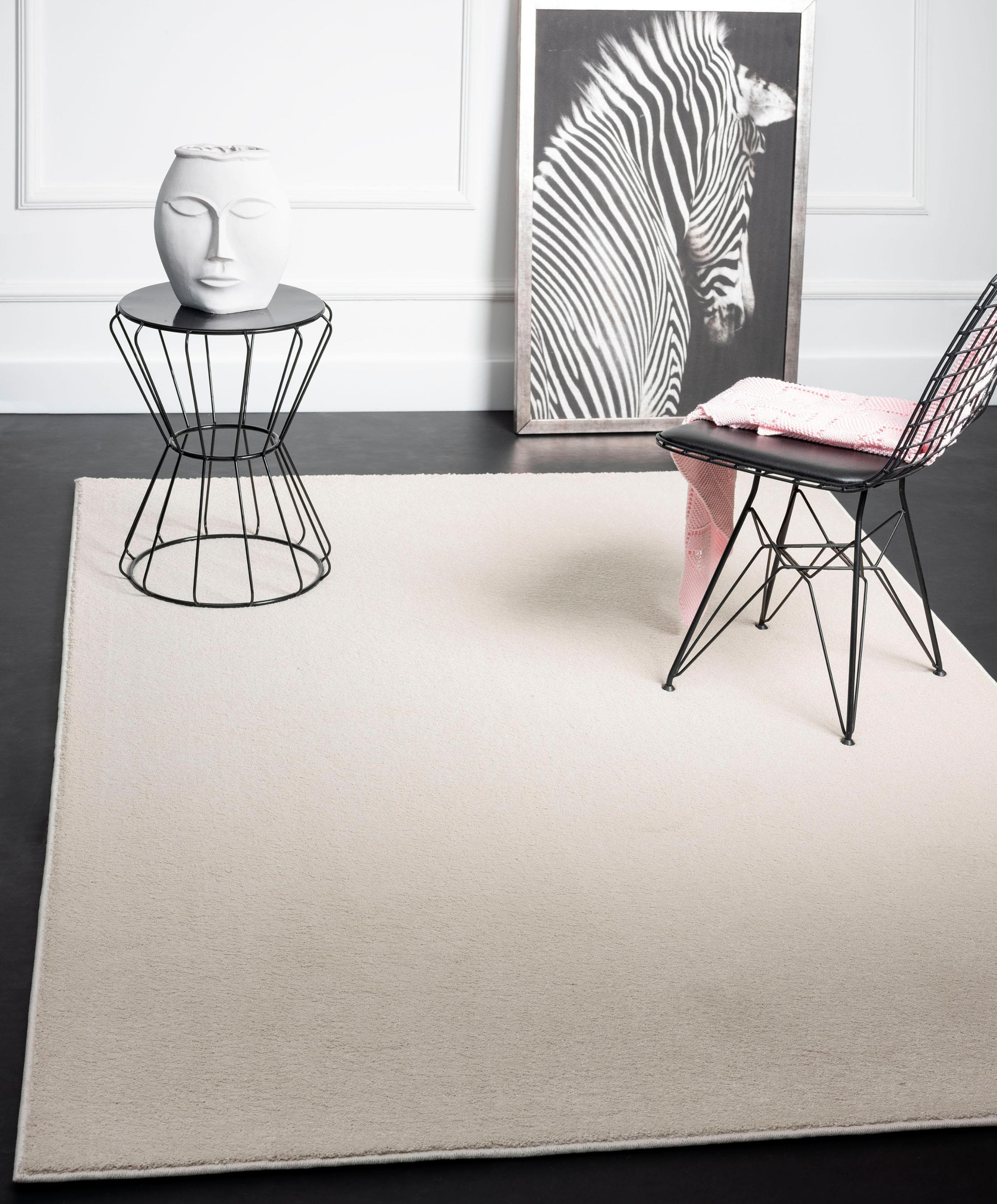 Edler Kurzflor-Teppich in Beige und Creme