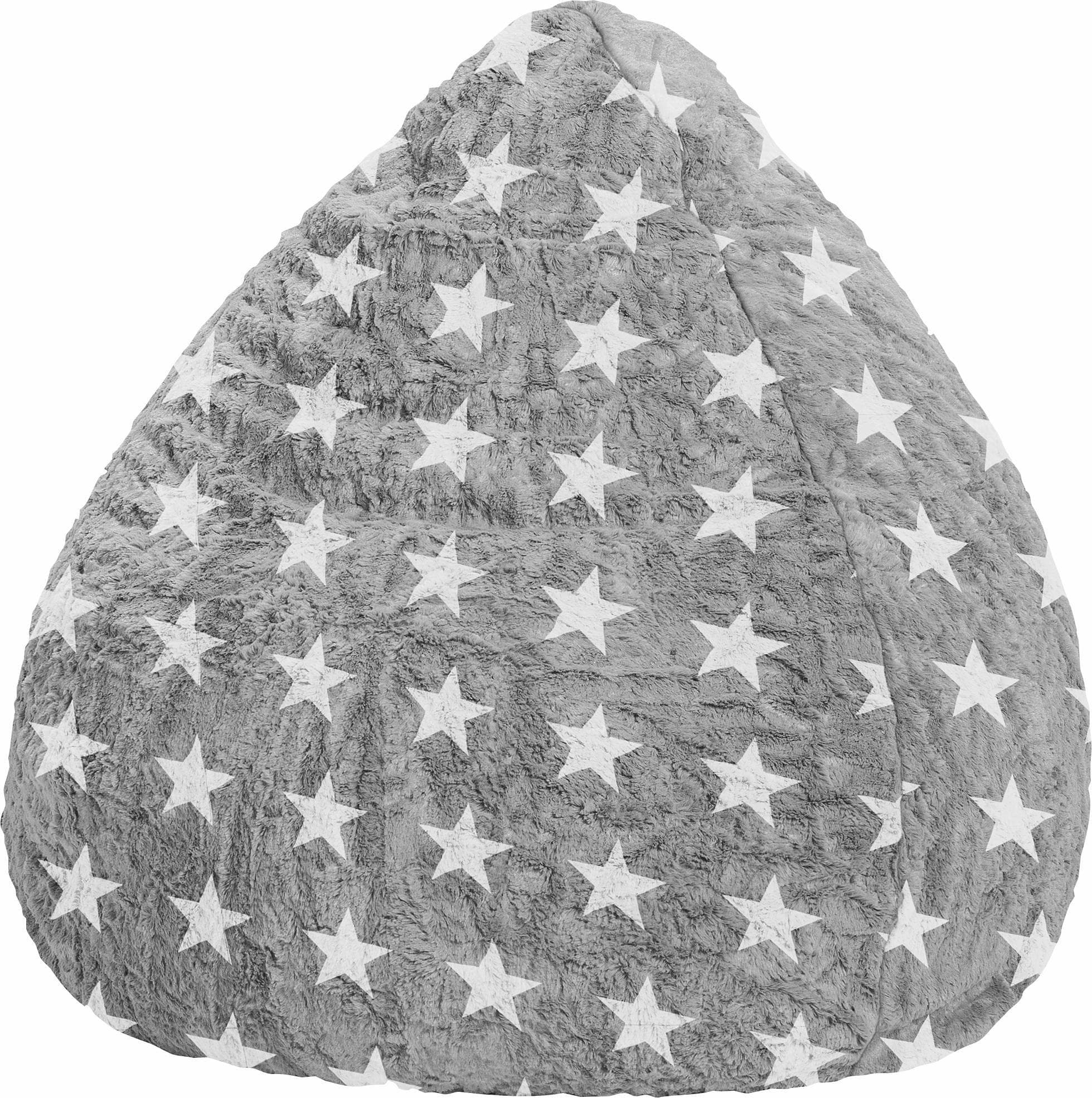 SITTING POINT Sitzsack Fluffy Stars L Grau