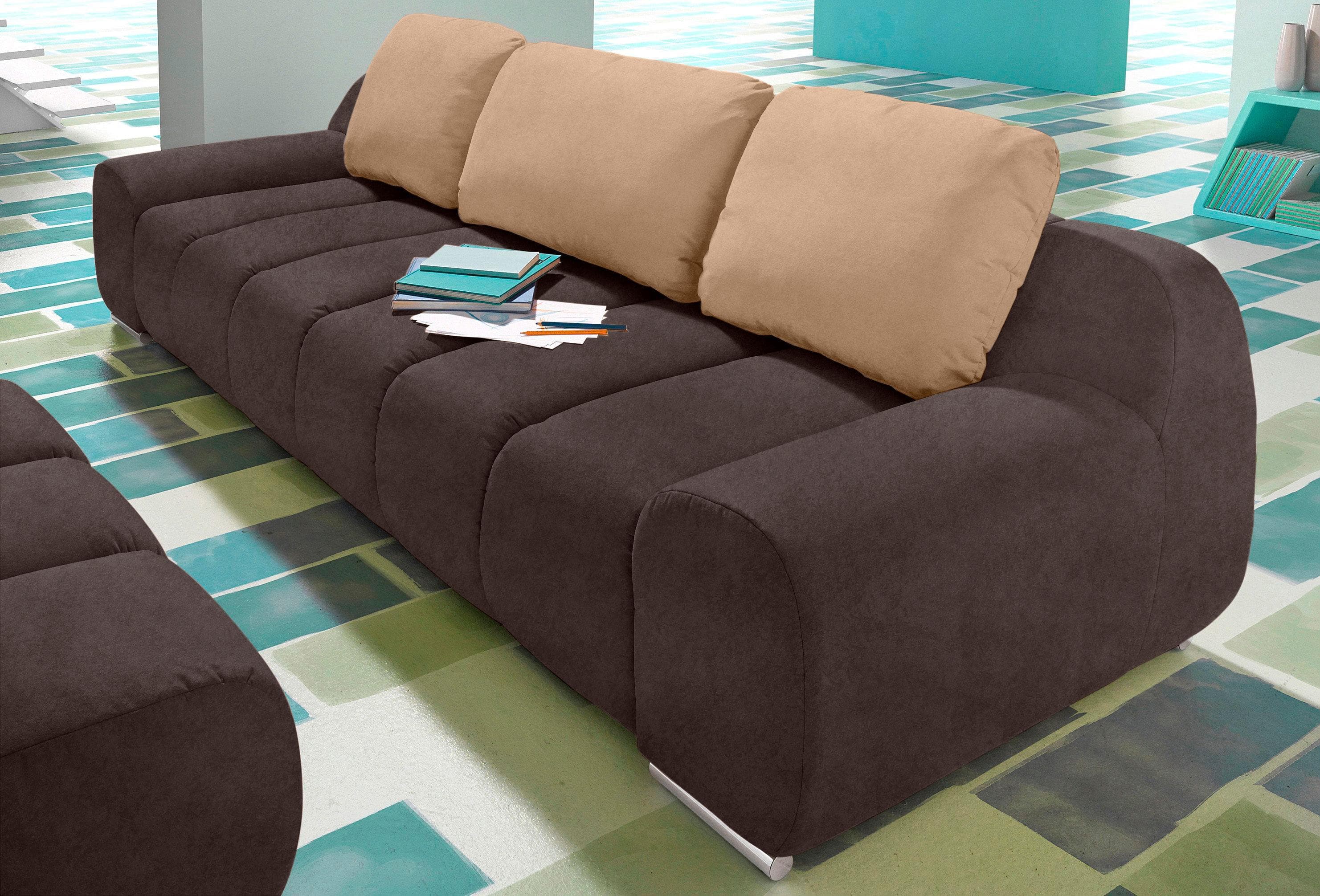 Big-Sofa HOME AFFAIRE Bono Braun Luxus-Microfaser