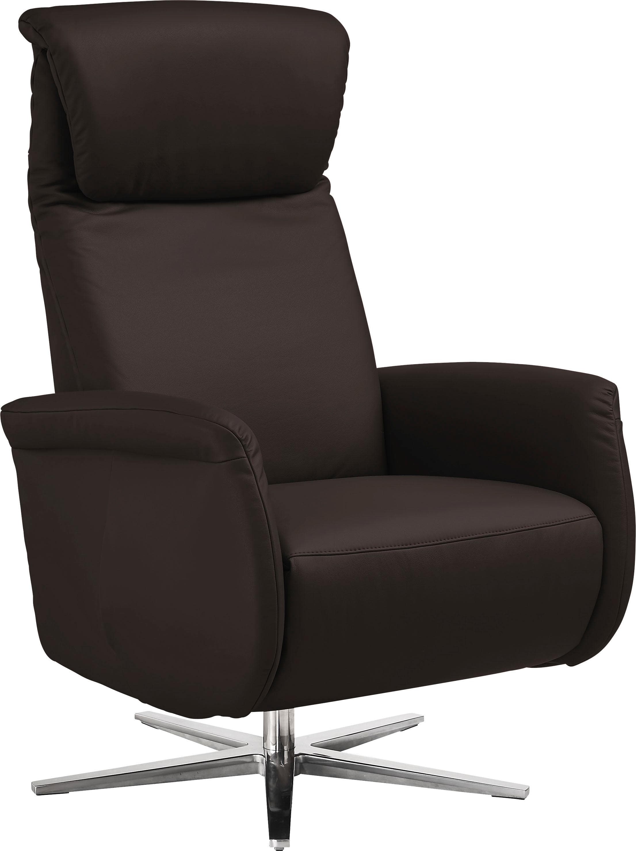 HOME AFFAIRE Relaxsessel Cartore Chromfuß braun manuell verstellbar
