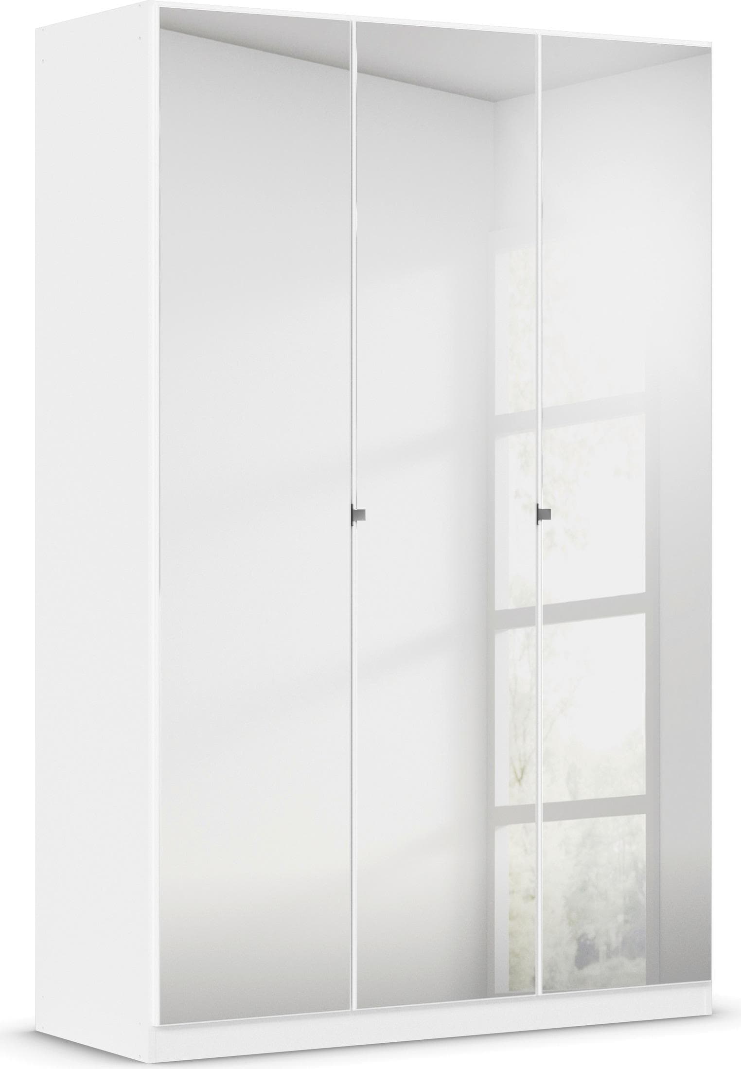 Drehtürenschrank RAUCH Reflect Alpinweiß mit Spiegelfront