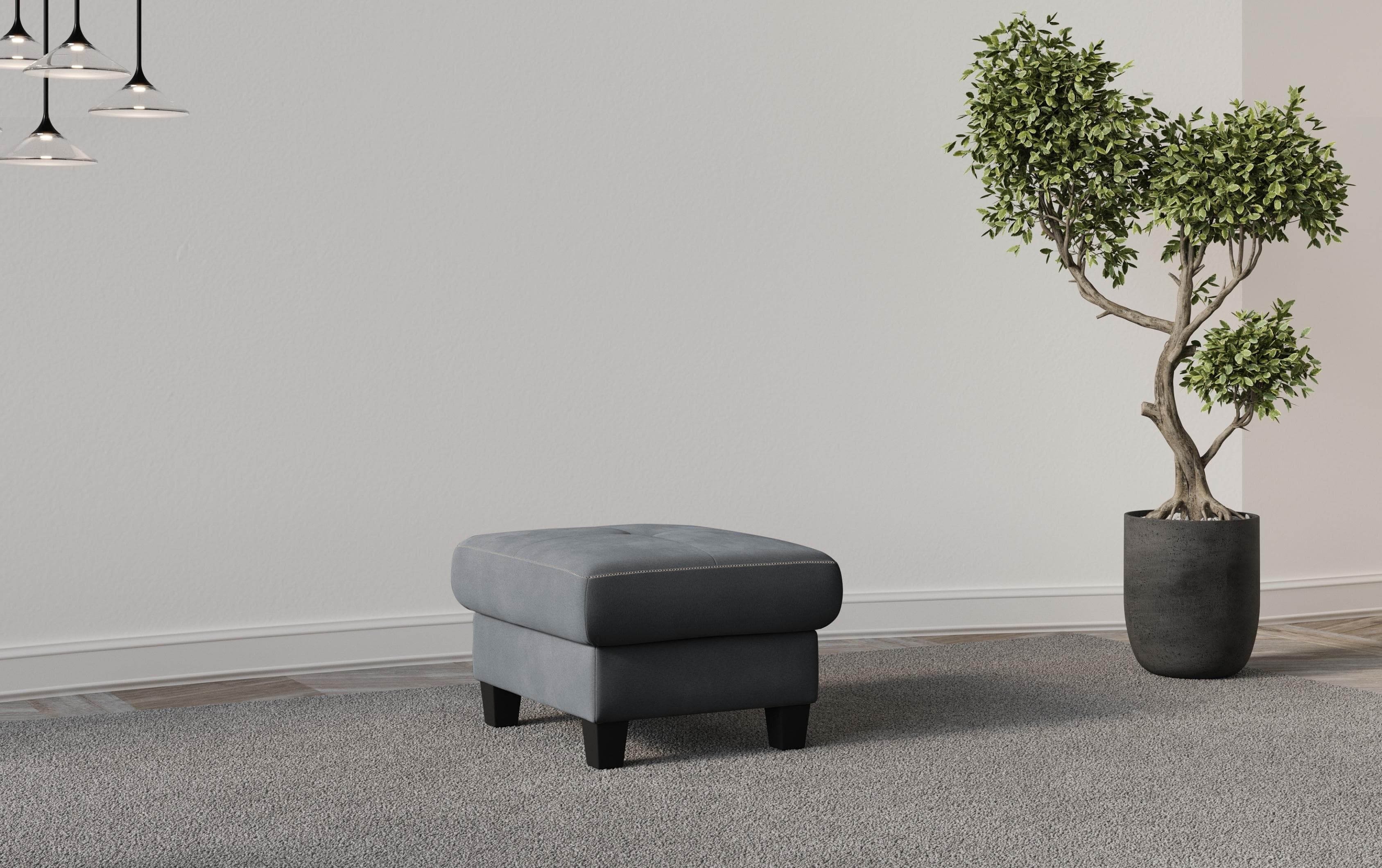Home Affaire Polsterhocker Varese Grau mit Stauraum