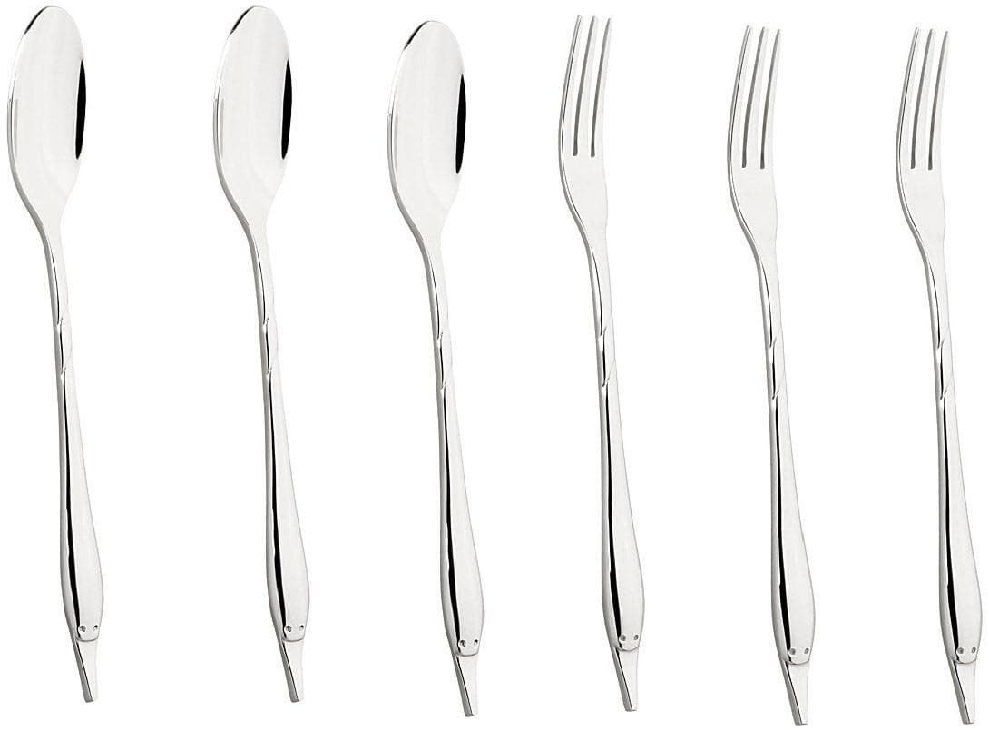 Mulex Mini Besteck Set 6-tlg. Silber Chromstahl Essbesteck-Sets