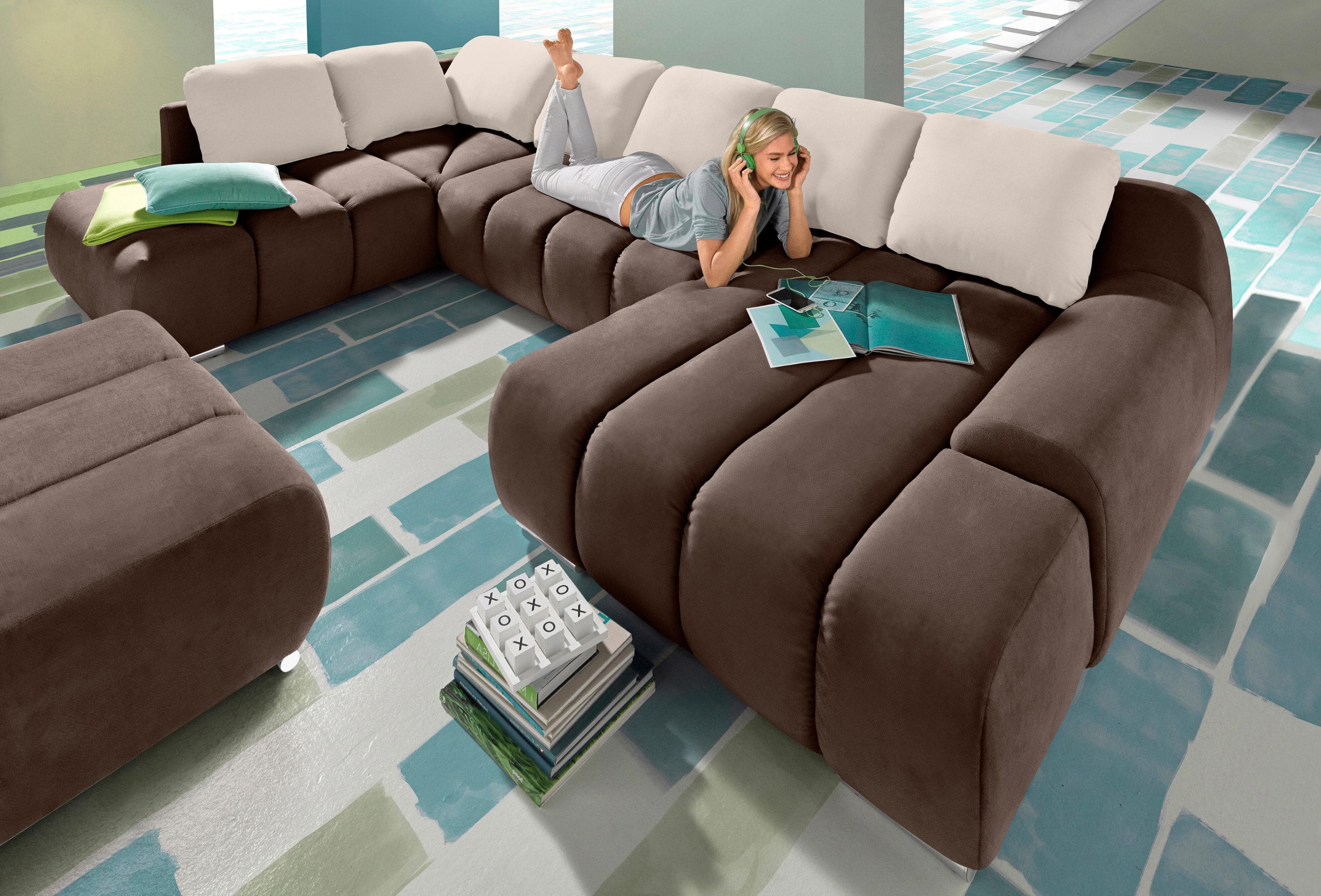 HOME AFFAIRE Bono U-Form Wohnlandschaft mit Bettfunktion