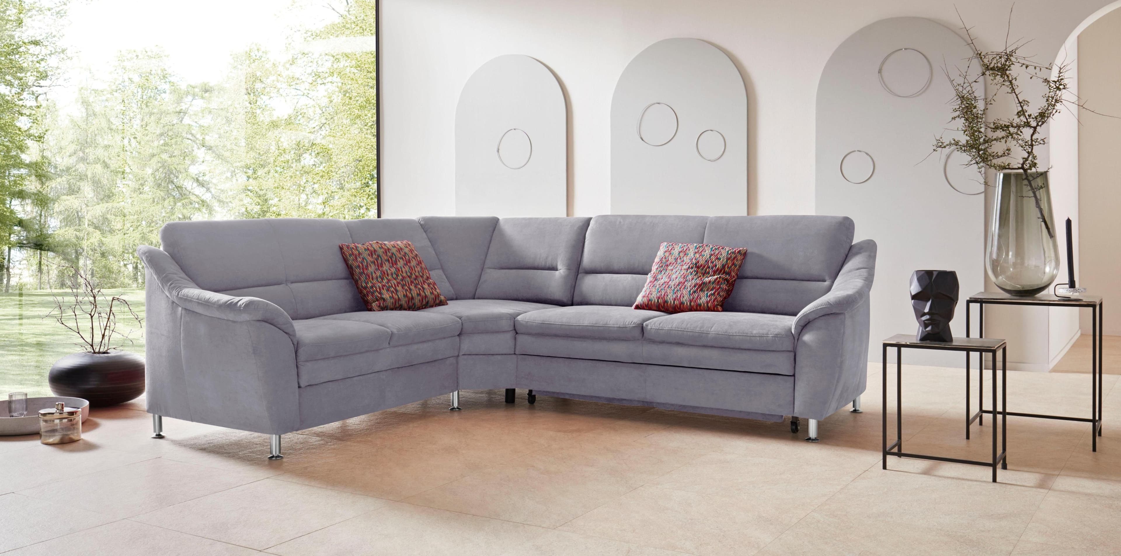 Home Affaire Cardoso L-Form Ecksofa Grau mit Bettfunktion