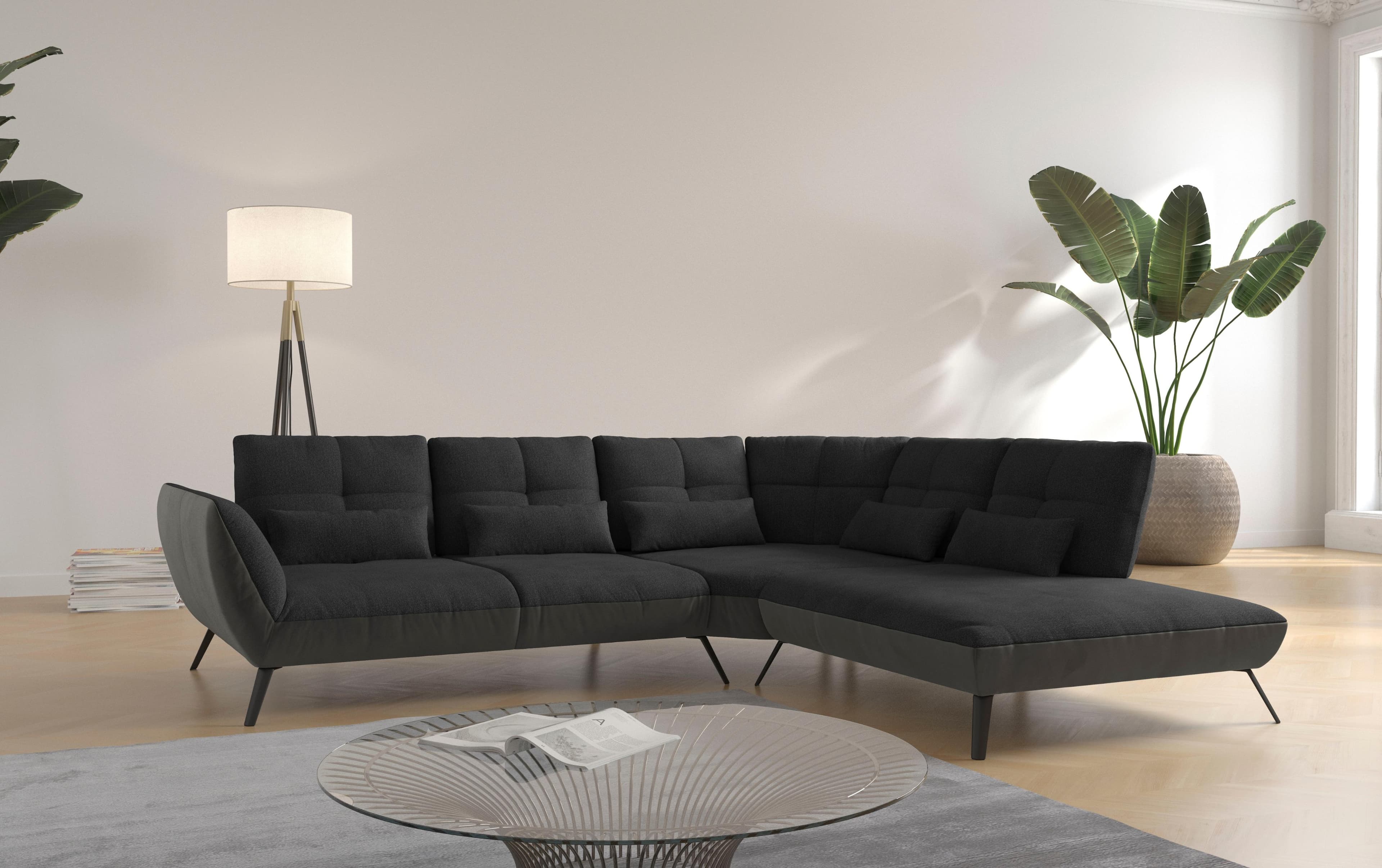 OTTO HOME Mikado L-Form Ecksofa Grau Polyester