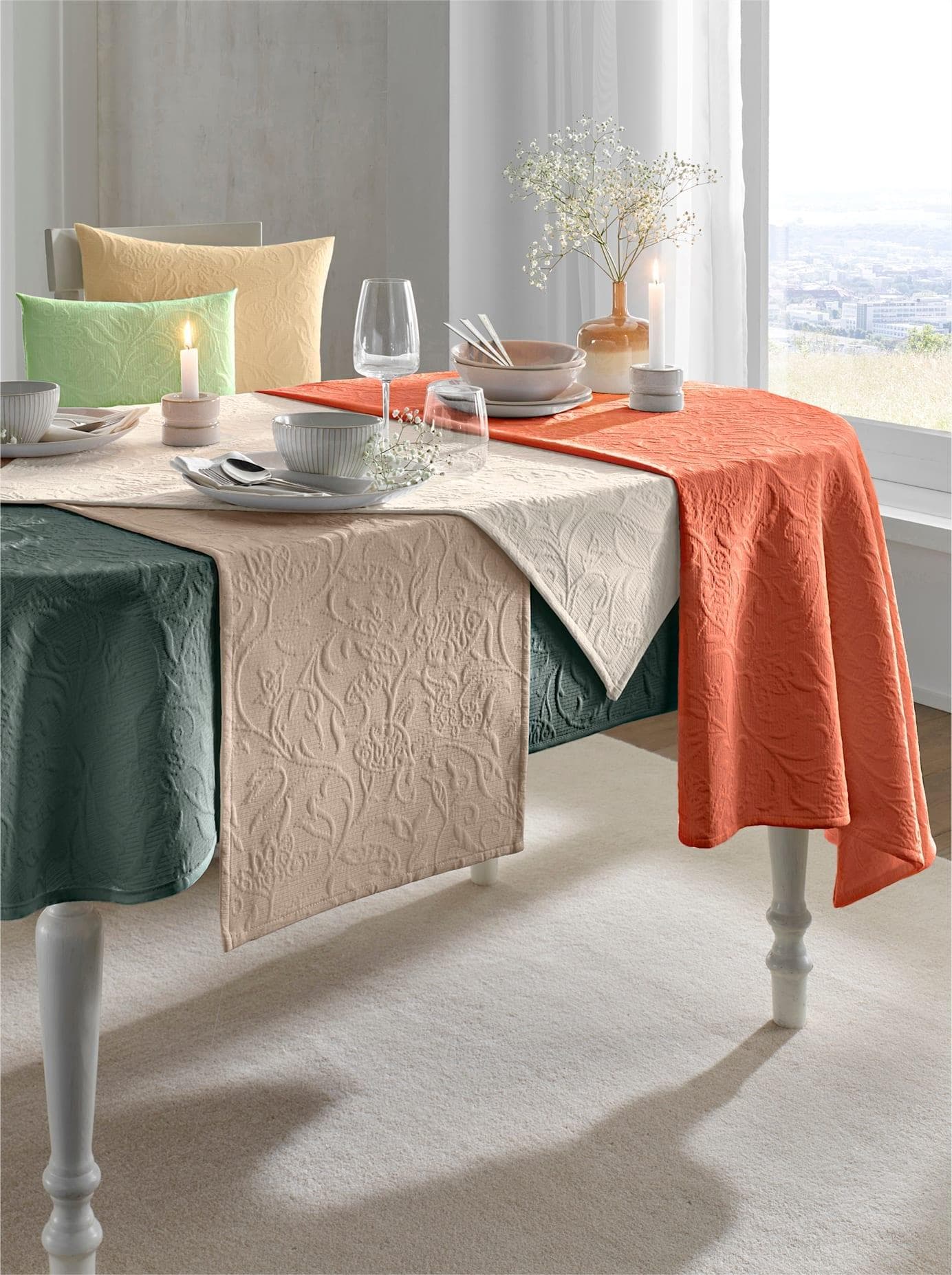 Tischdecke Gr. 5 Moosgrün B:130cm L:220cm Tischdecke