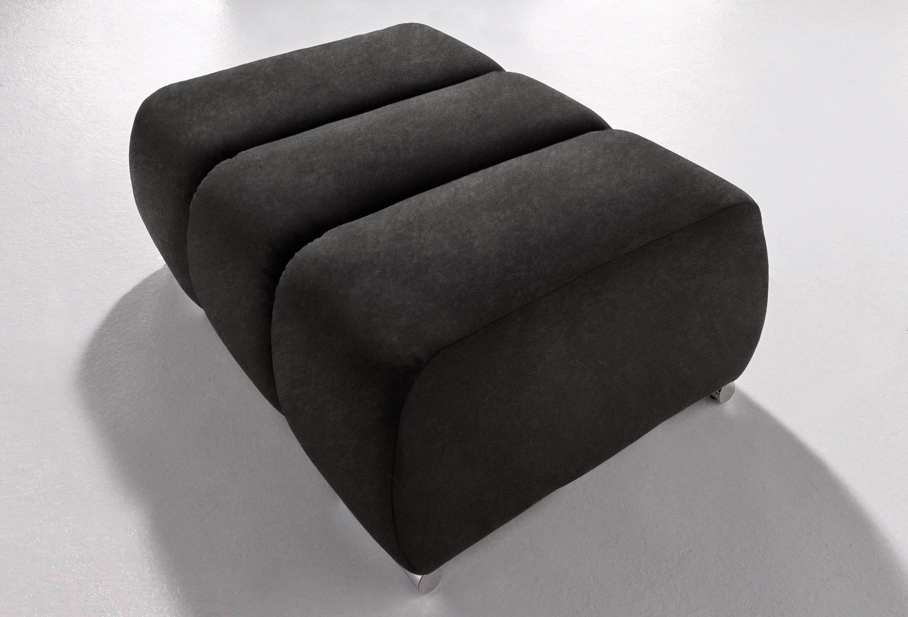 HOME AFFAIRE Bono Polsterhocker Schwarz Grau Luxus-Microfaser