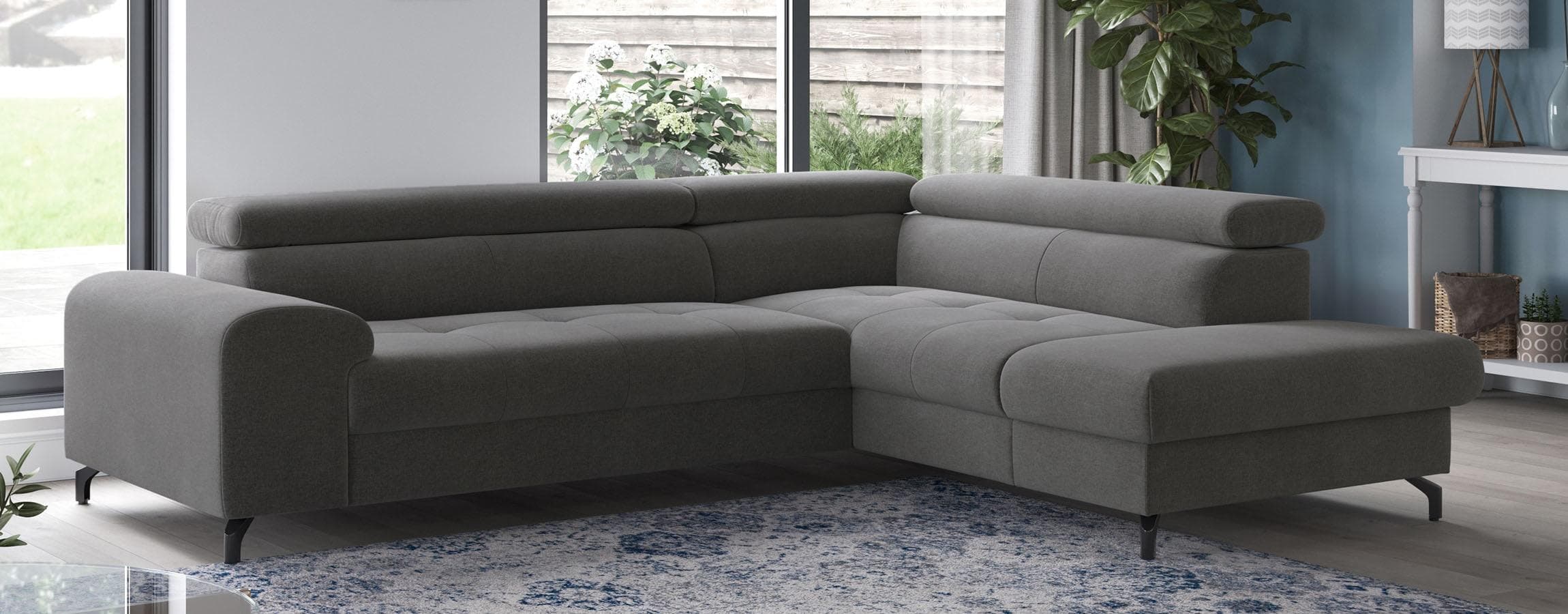 COTTA Ecksofa Aura L-Form mit Bettfunktion und Bettkasten