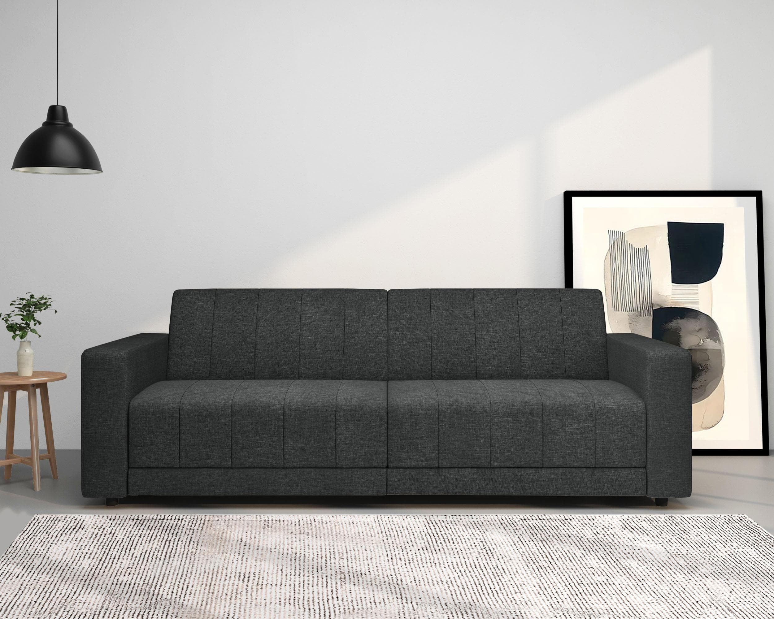 DOREL HOME Allie II Schlafsofa 3-Sitzer Anthrazit mit Schlaffunktion