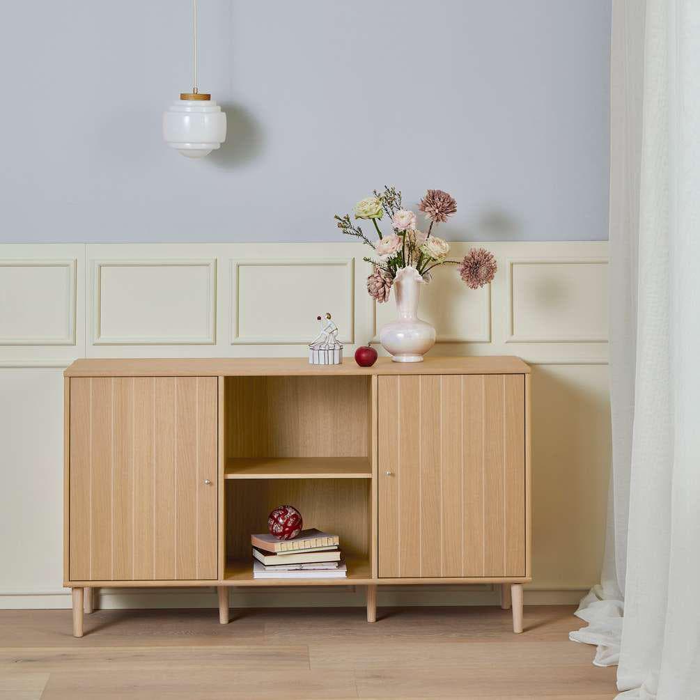 Sideboard Mistral von Hammel Furniture, Weiß, Eiche, 3 verstellbare Einlegeböden