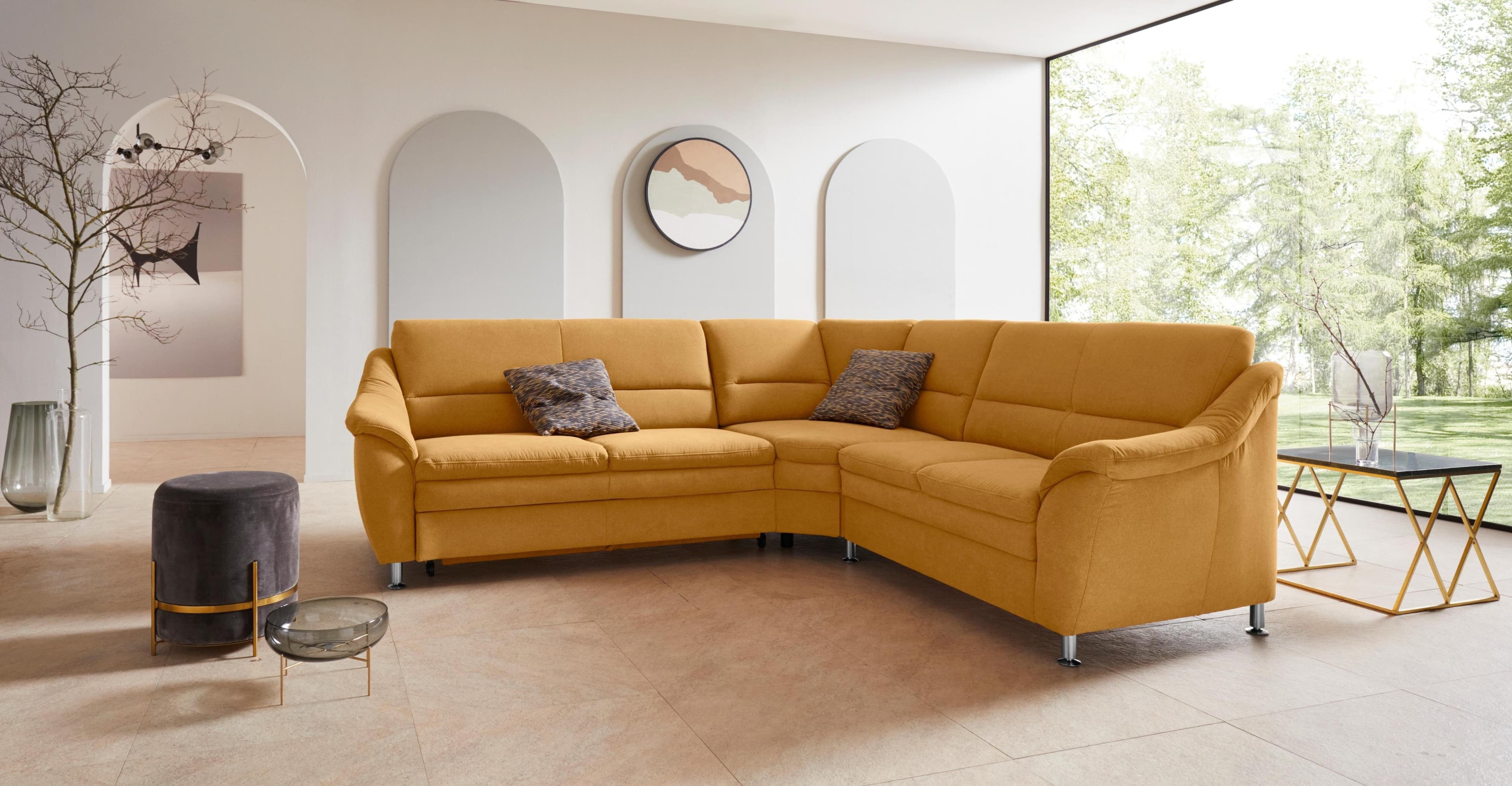 HOME AFFAIRE Cardoso L-Form Ecksofa mit Bettfunktion in Mais