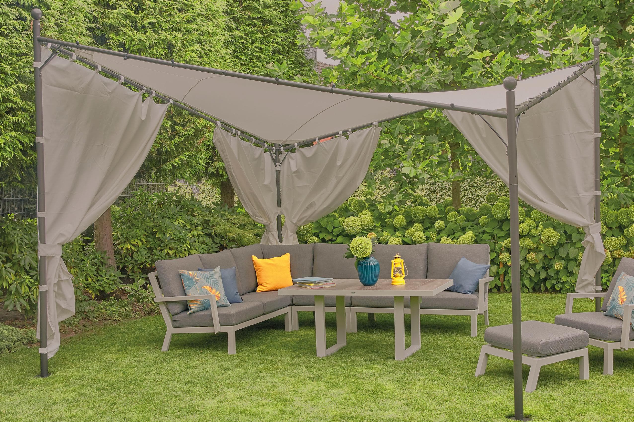 Siena Garden Pavillonseitenteil Dekorativ mit Haltebändern