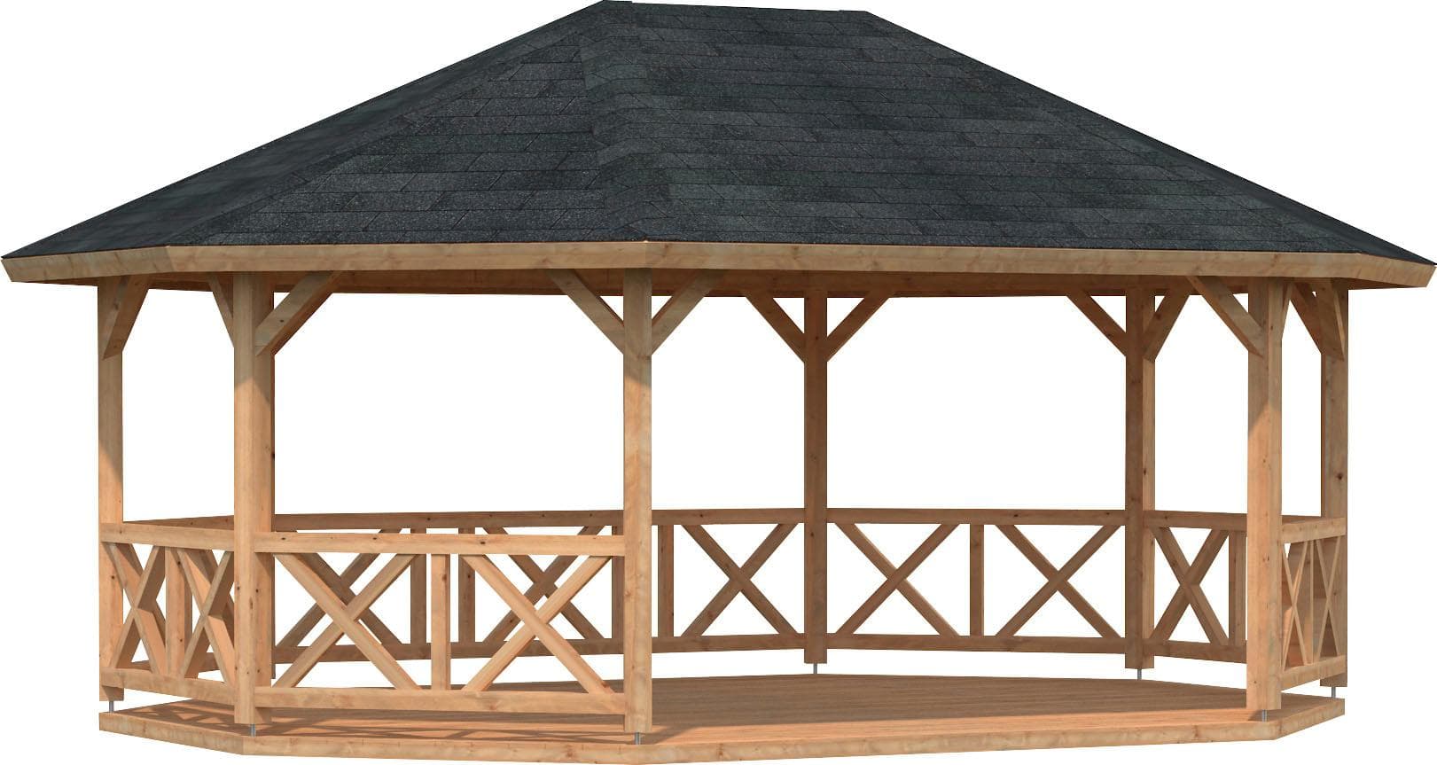 Palmako Garten Pavillon Betty Massivholz Fichte Braun
