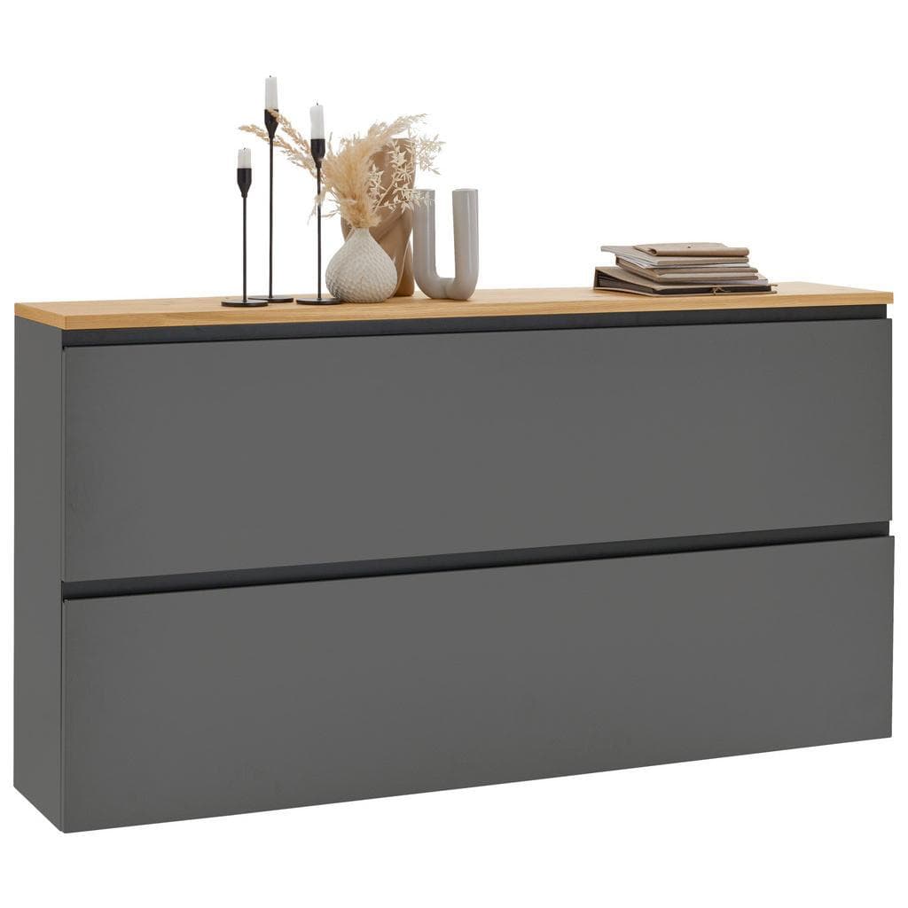 Dieter Knoll Hängeschuhschrank Balkeneiche furniert Grau