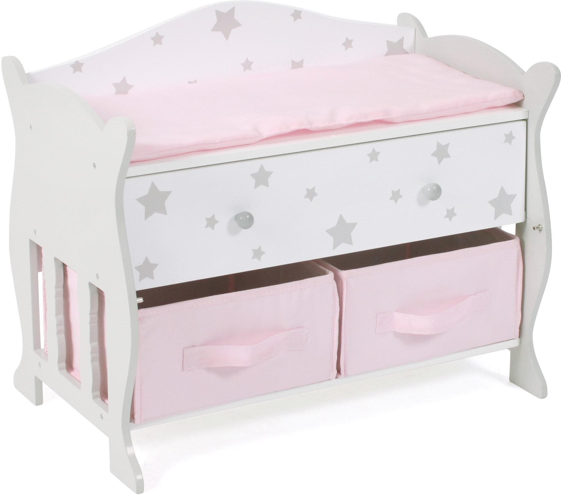 CHIC2000 Puppenwickeltisch Stars Grey mit 3 Staufächern