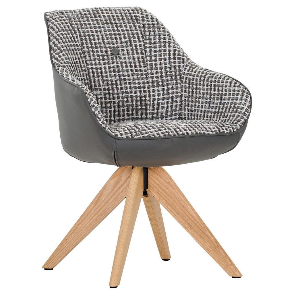 Novel Armlehnstuhl Grau, Weiß, Eiche, 360° drehbar