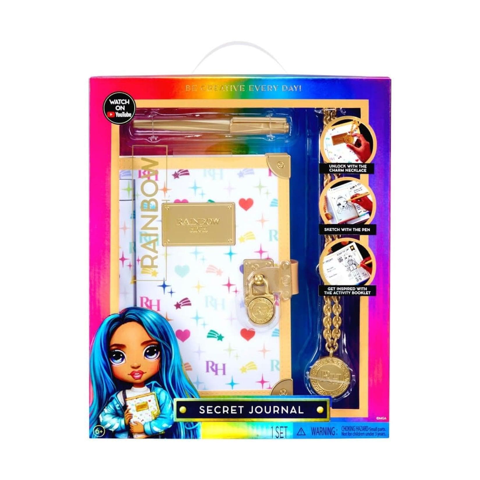 L.O.L. SURPRISE! Rainbow High Secret Journal mit goldenem Schloss