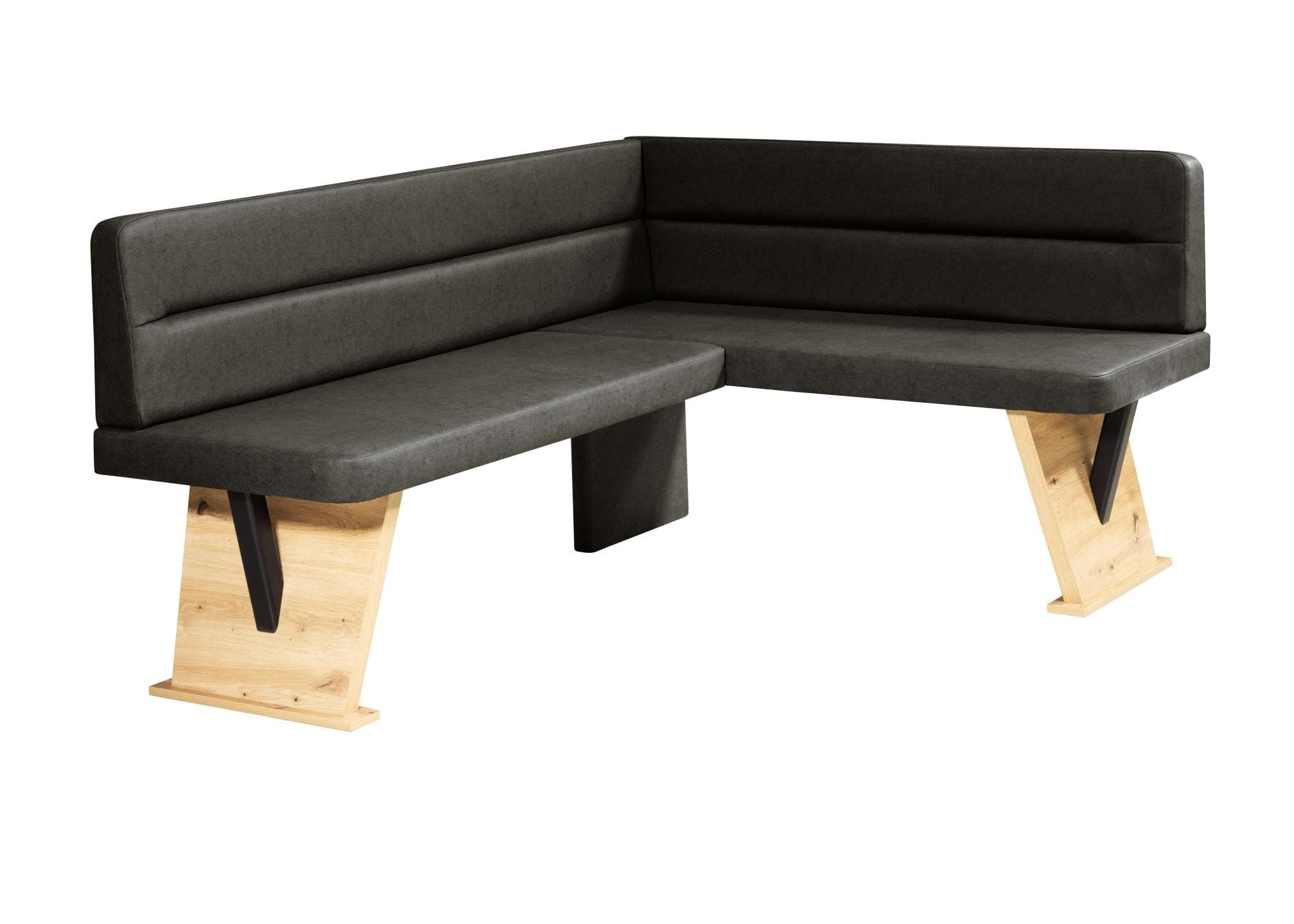 HOME AFFAIRE Eckbank Laros Schwarz Dekor Eiche Ontario