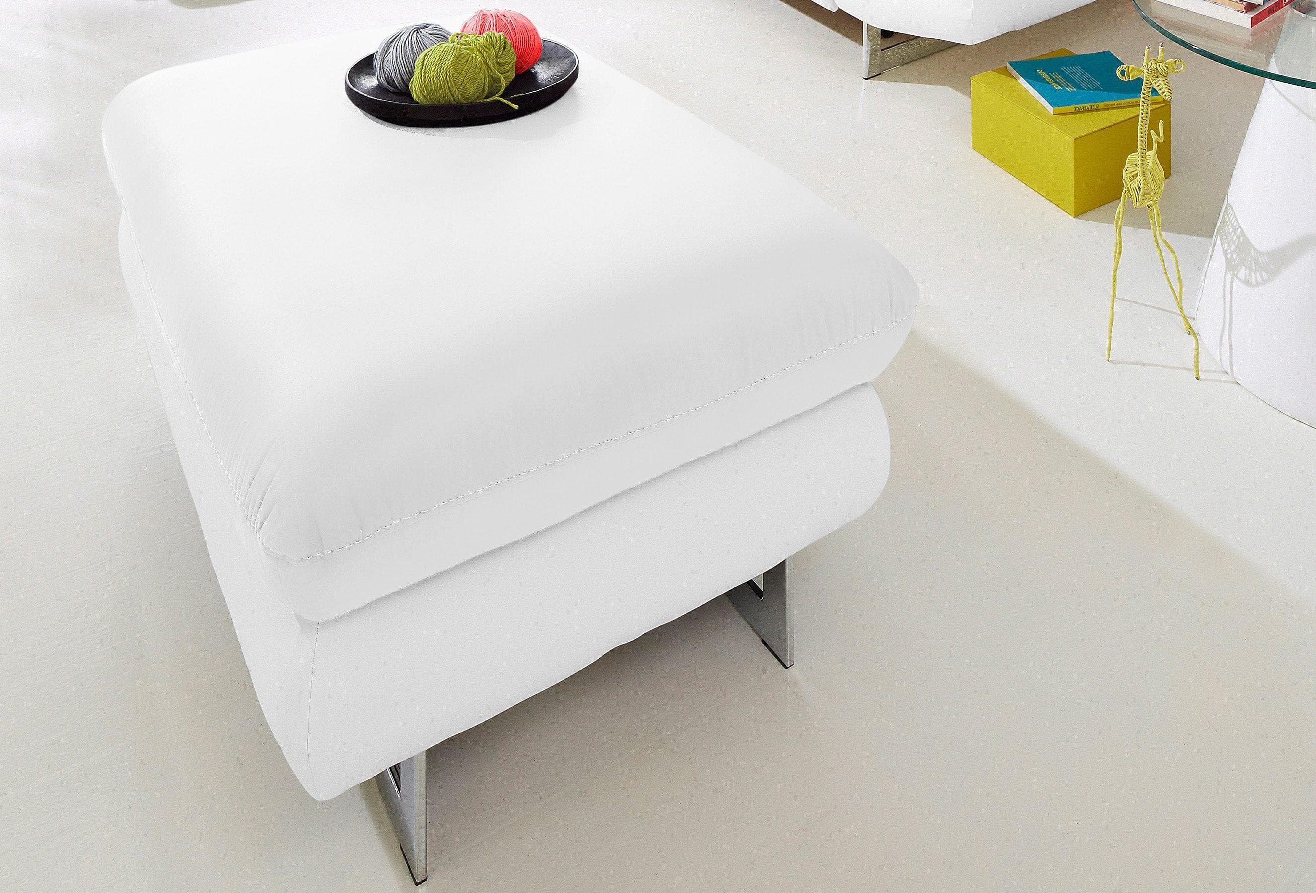 COTTA Hocker Solution Polsterhocker Weiß Kunstleder Modern