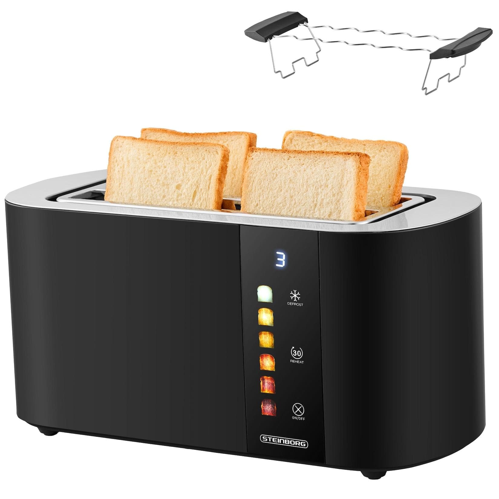 Steinborg 4-Scheiben Toaster Lift-Funktion Edelstahl