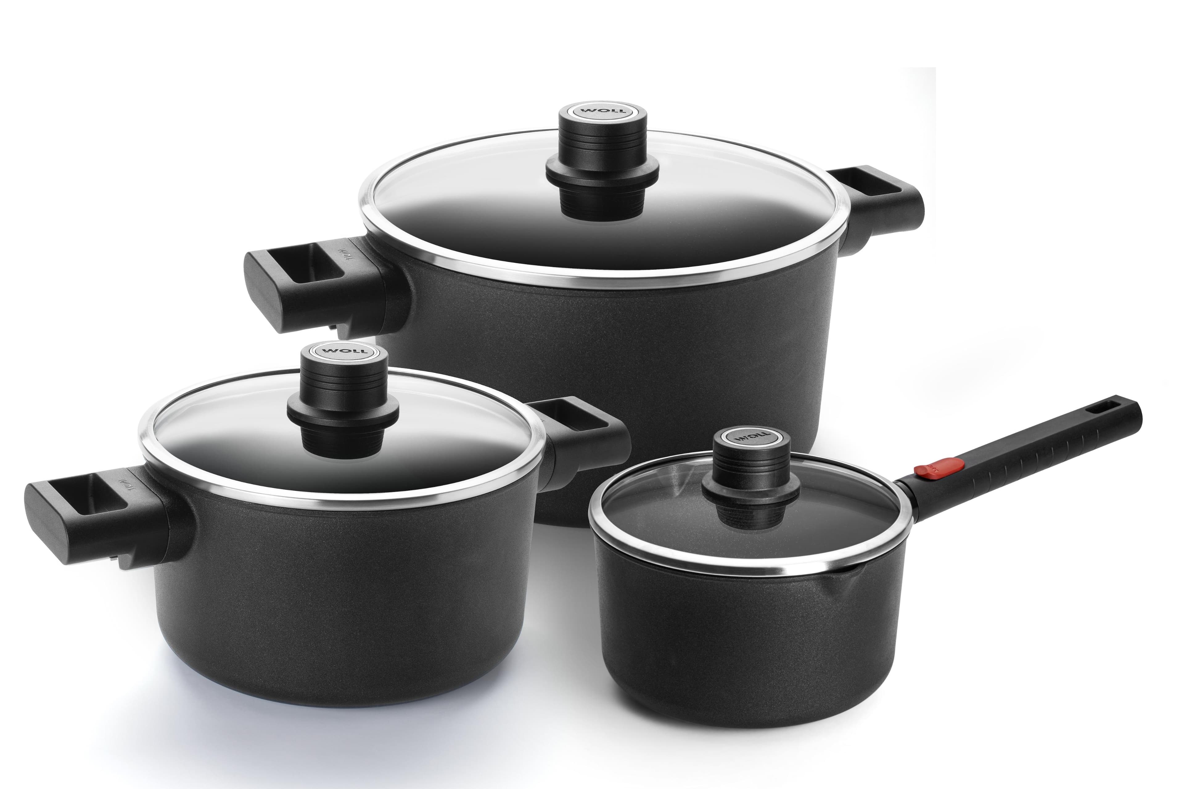 Modernes Topf-Set aus Woll in Schwarz