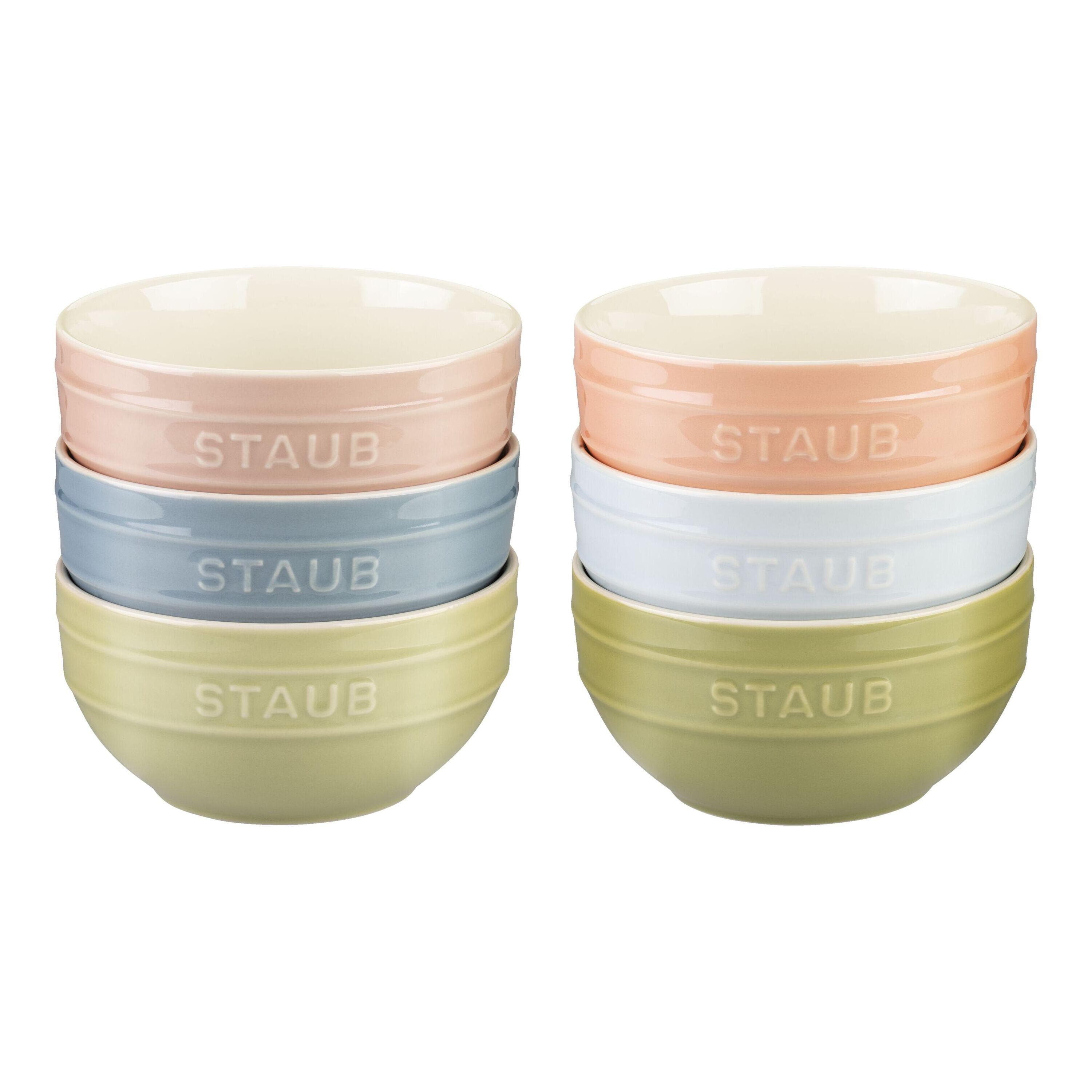 Staub Ceramique Schüssel Set Macaron 14 cm 6-tlg. Rosa Blau Grün