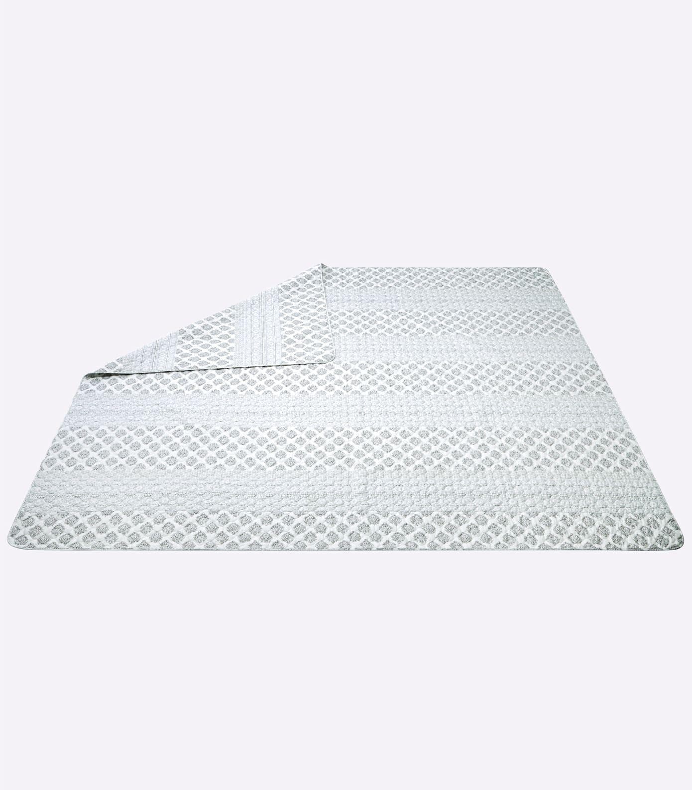 Tagesdecke Gr. 1, weiß-grau, 100% Polyester, Tagesdecken