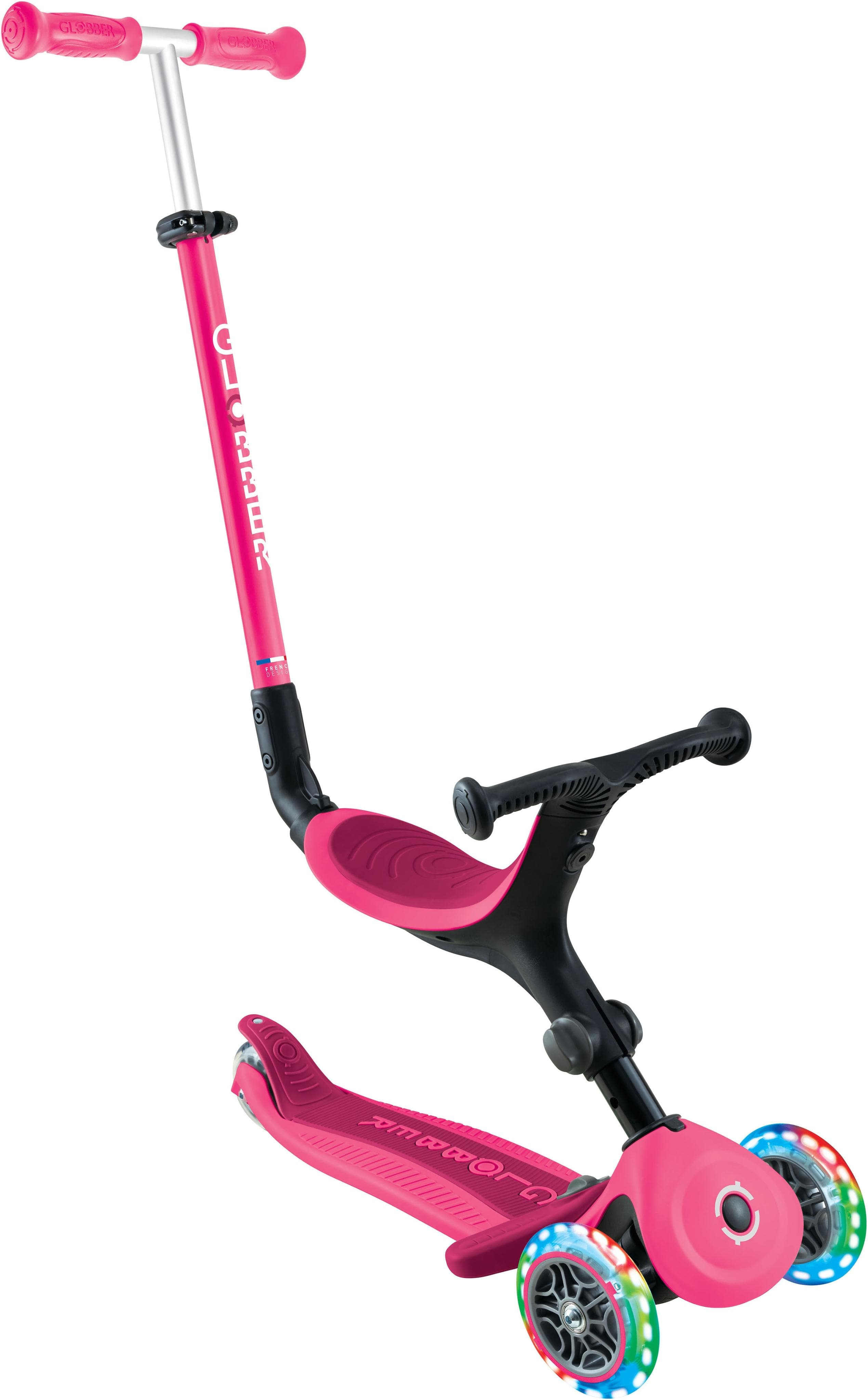 GLOBBER GO-UP ACTIVE LIGHTS Tretroller fucsia pink 3-in-1