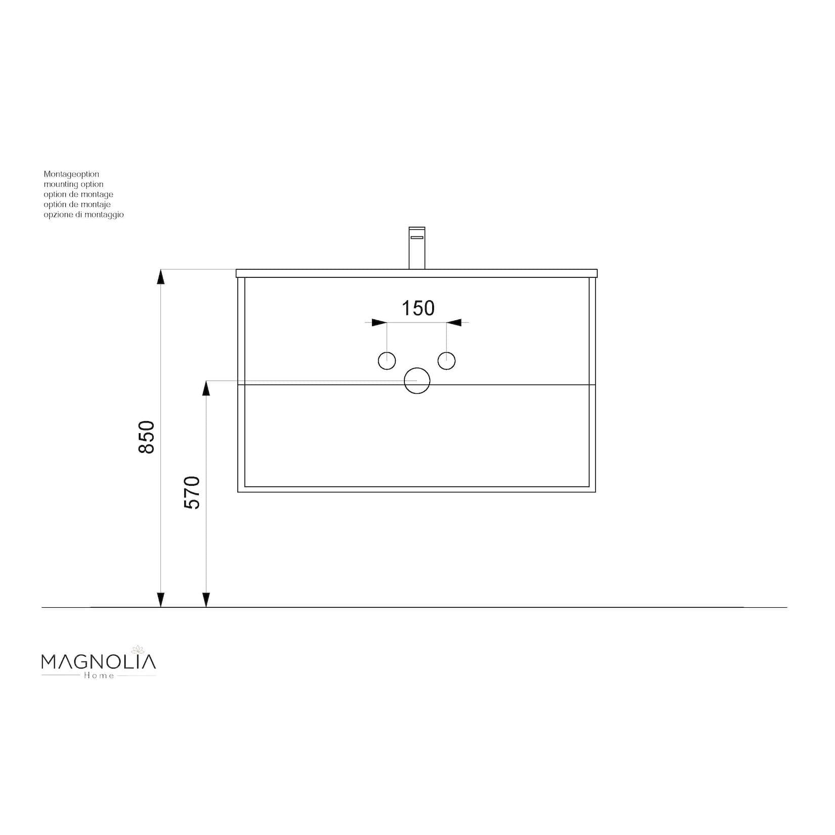 Posseik Badmöbel-Set Waschplatz Homeline 90 Eiche Gold