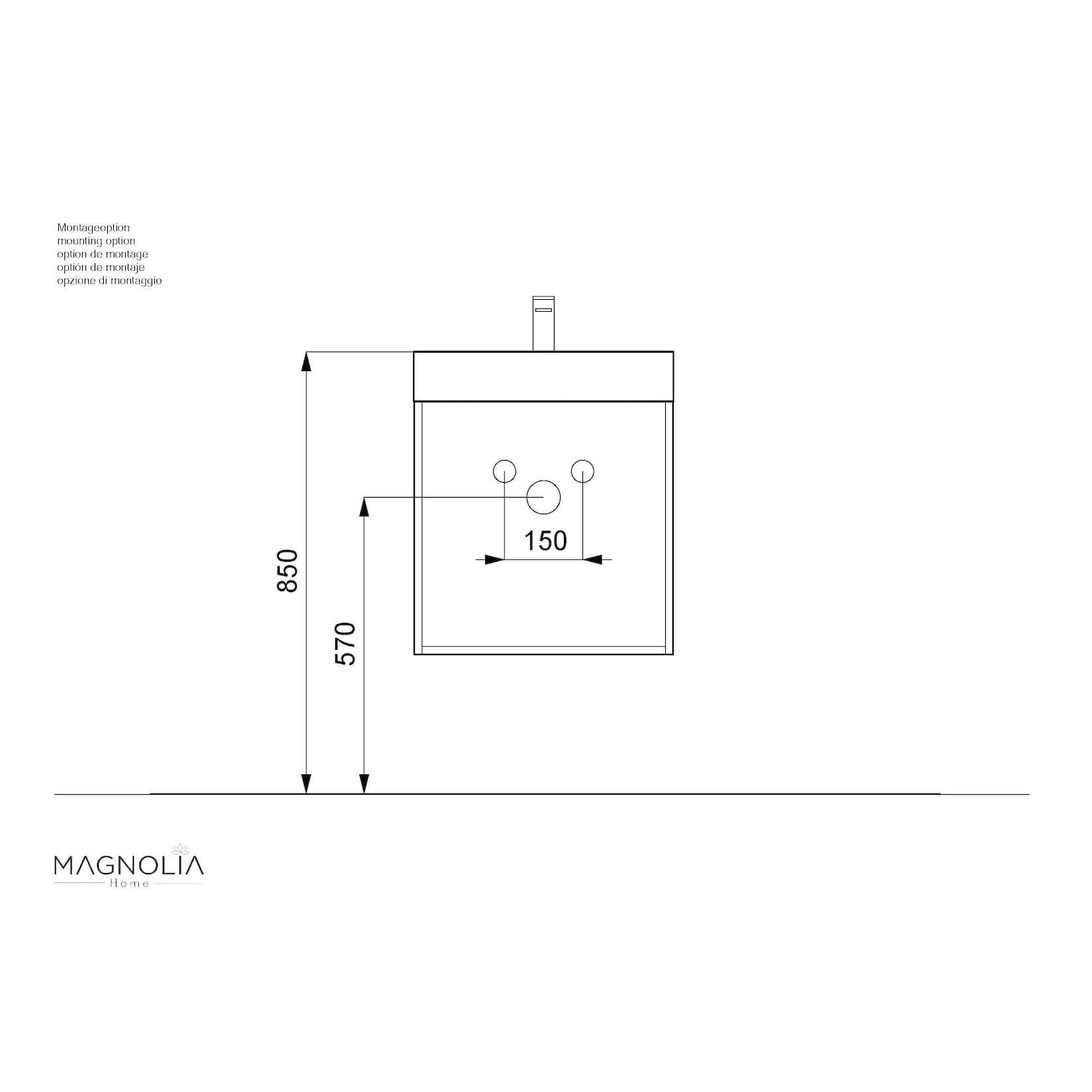 Posseik Gäste WC Badmöbel Cubi Slimline 50cm SoftClose Weiß Hochglanz