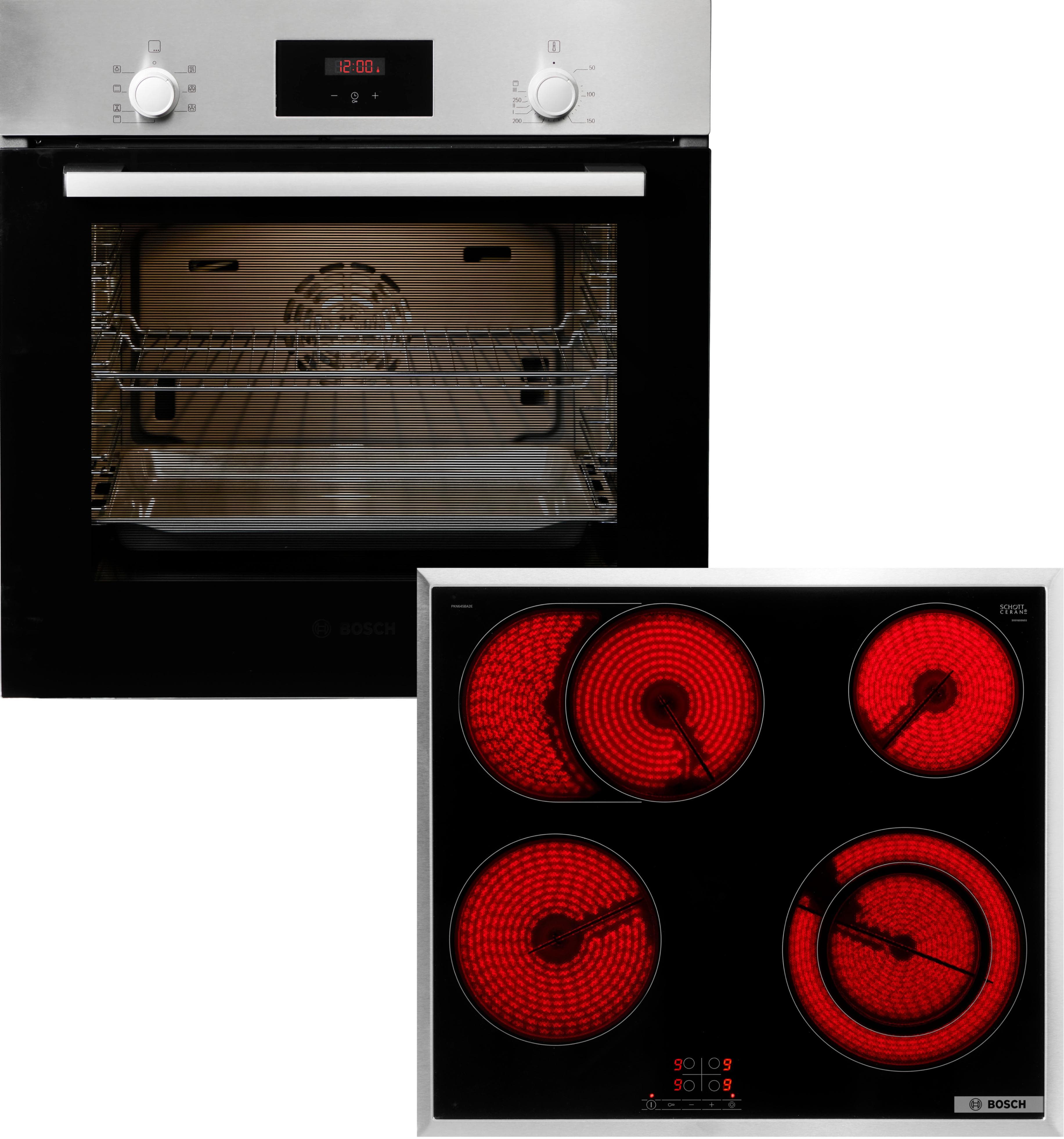 BOSCH Backofen-Set "HBD231VR61" Energieeffizienz A 3D-Heißluft Edelstahlfarben