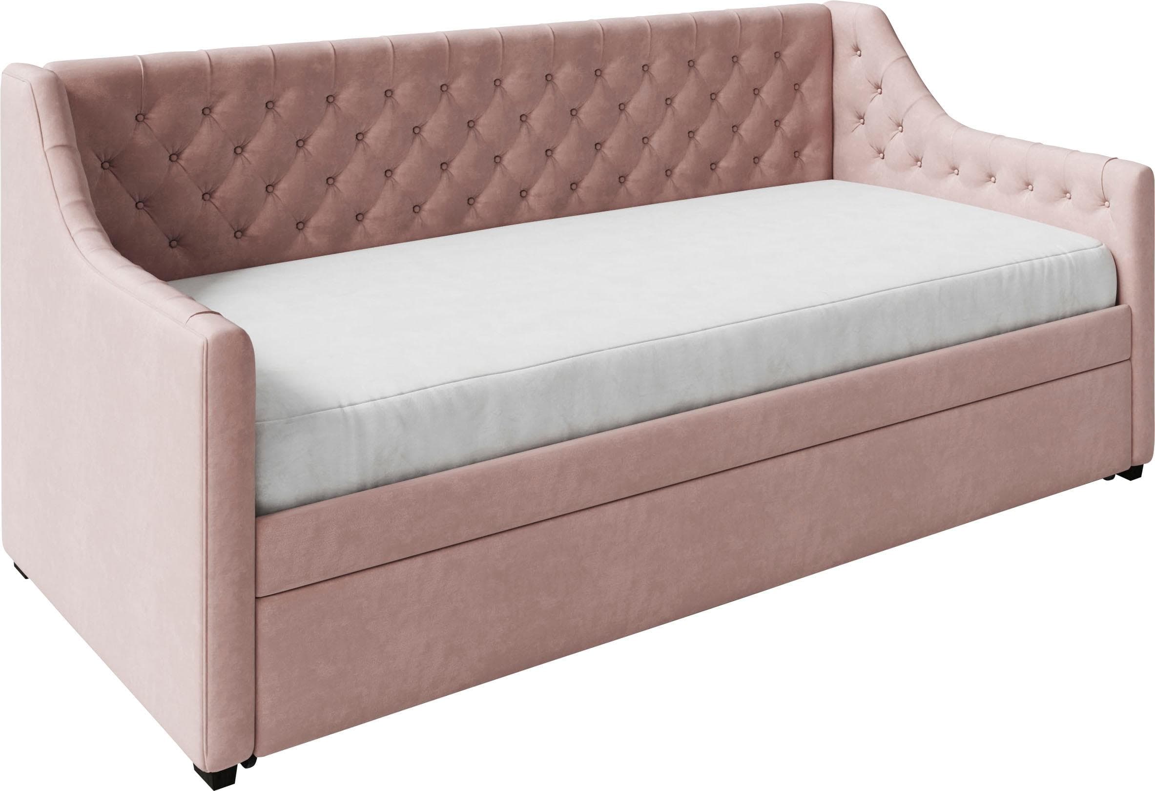 Ausziehbett LEONIQUE PRINCESS Rosa mit ausziehbarer Liegefläche