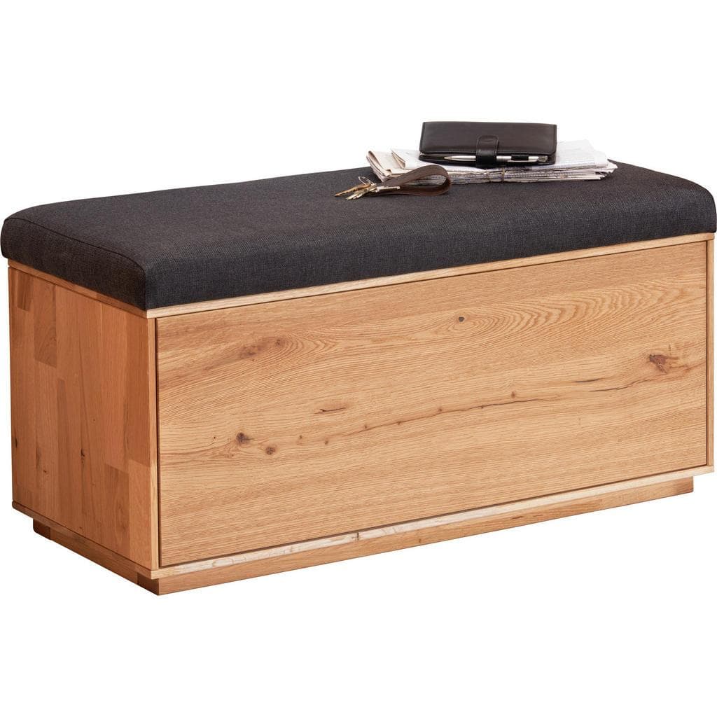 Waldwelt Garderobenbank Anthrazit Eiche Massiv