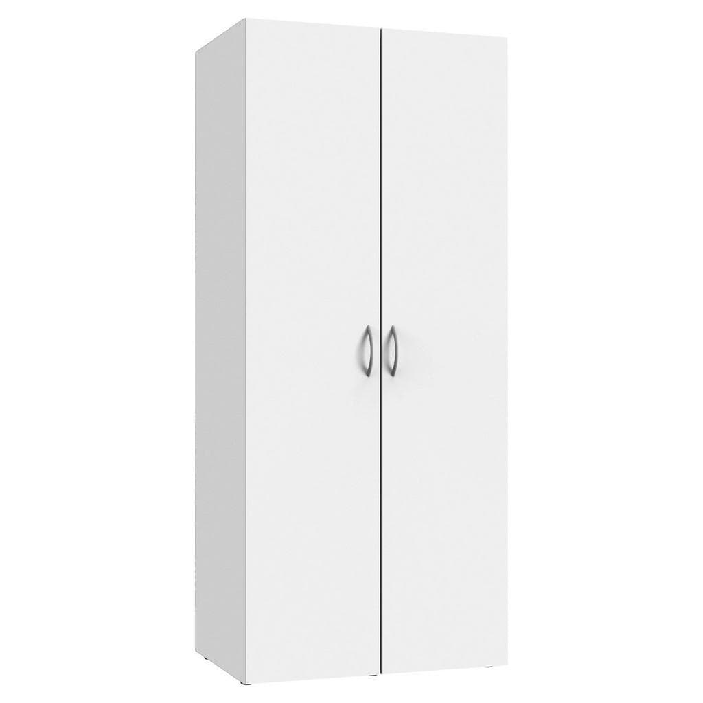 Weißer Mehrzweckschrank mit 2 Türen und 6 Einlegeböden | Multiraumkonzept