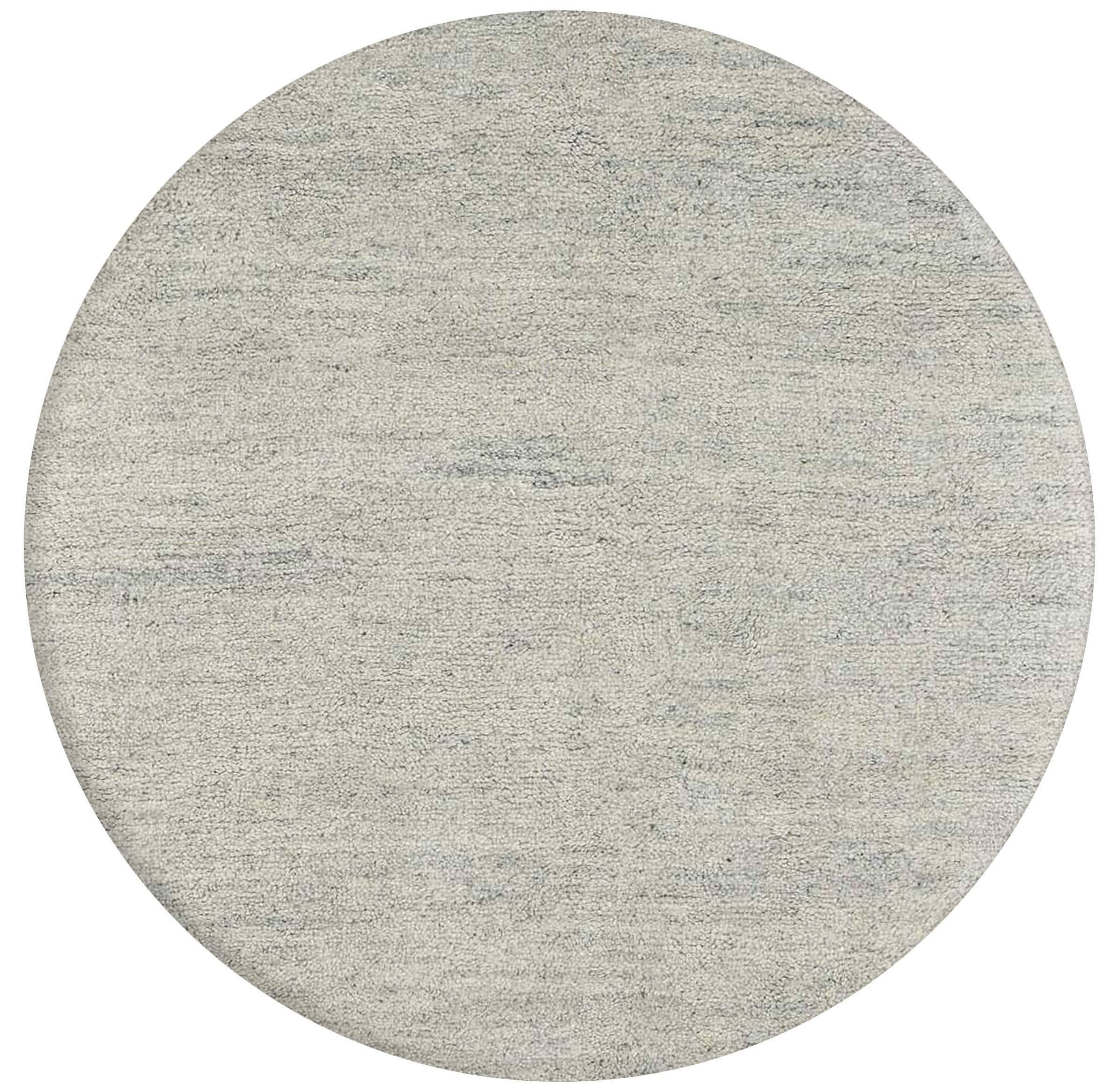 THEKO Wollteppich Hadj Uni Beige Grau Handgeknüpft Berber