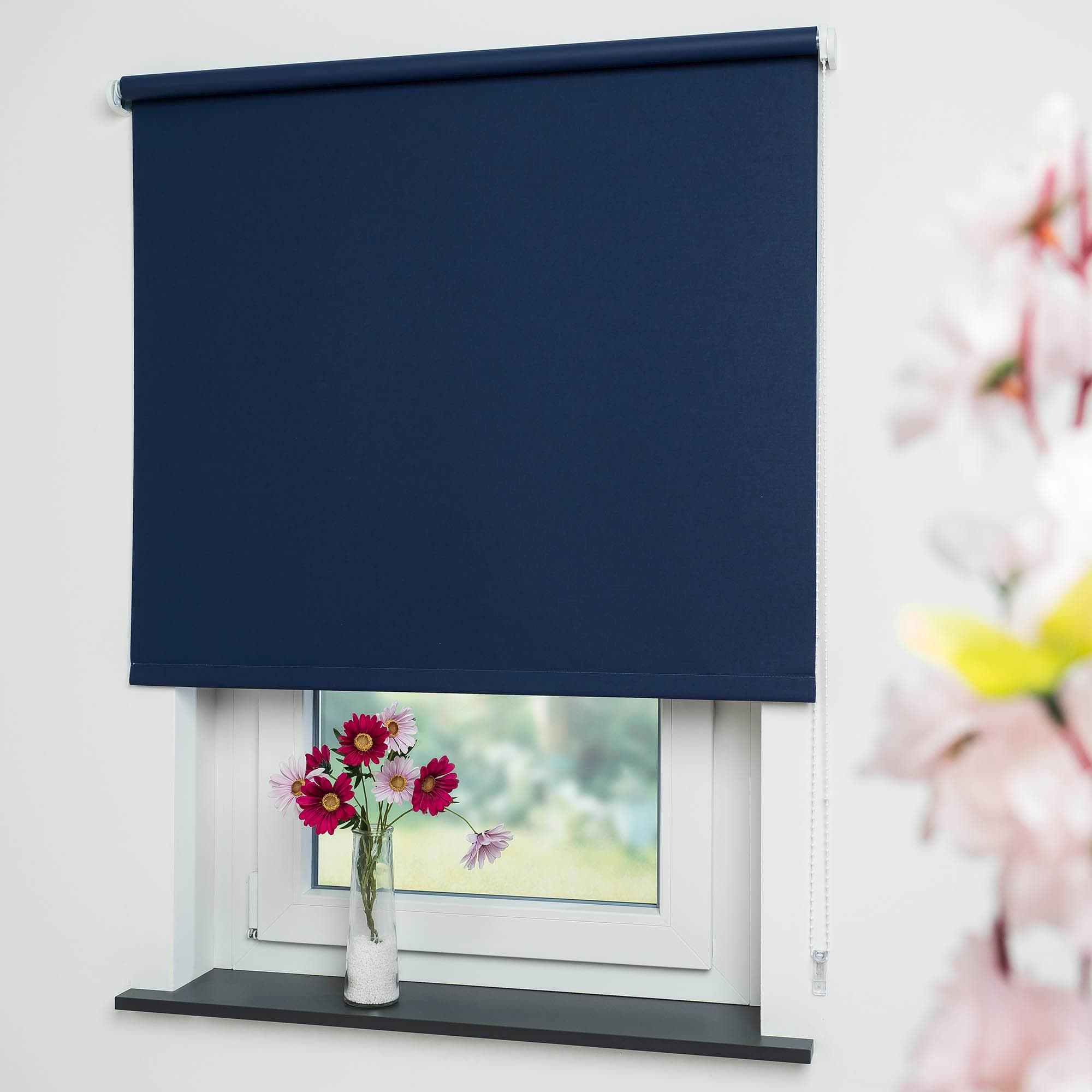 Seitenzugrollo LIEDECO "Uni" Gr. 2 Dunkelblau Polyester