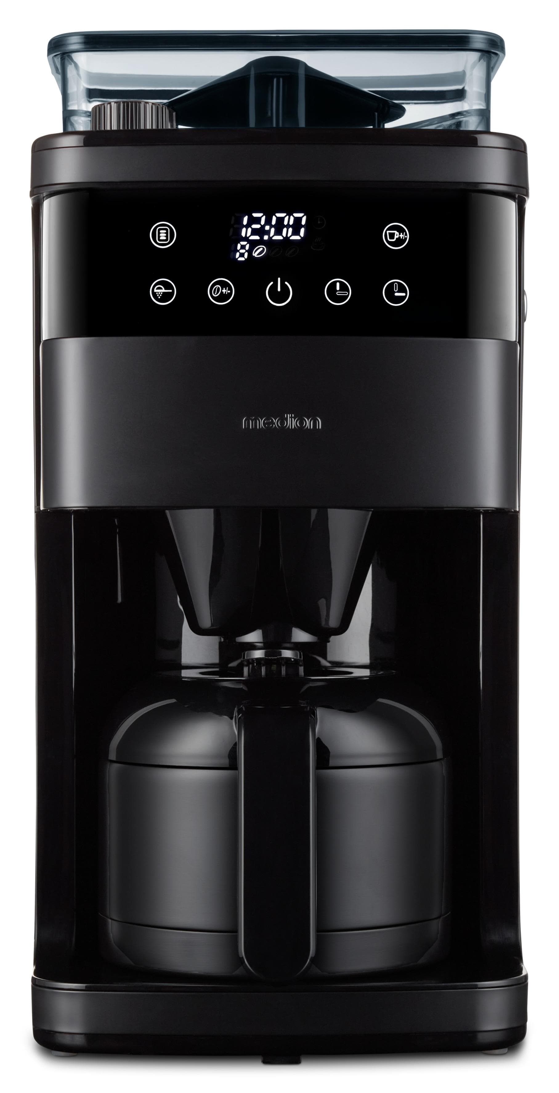MEDION Kaffeemaschine mit Mahlwerk MD 19911 schwarz