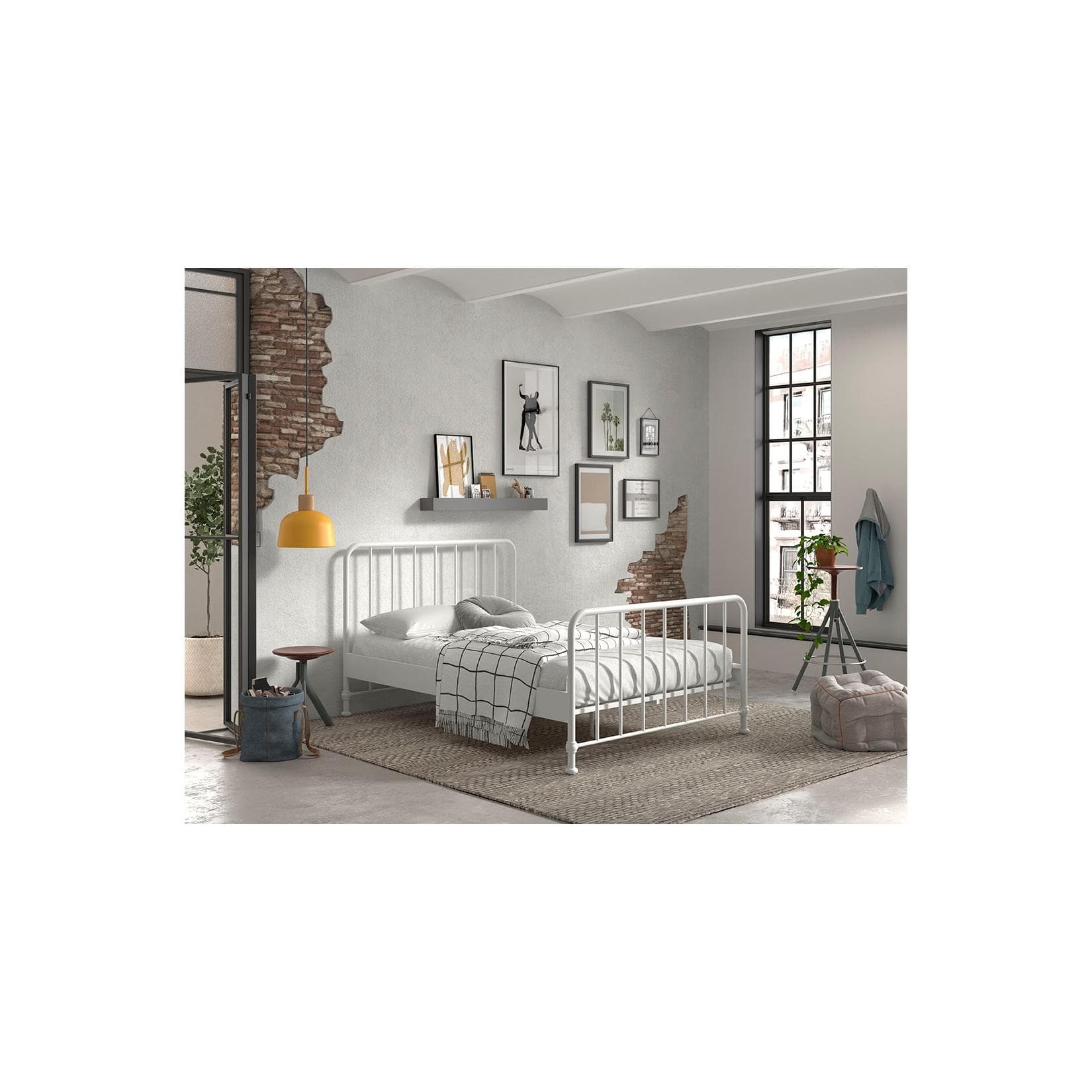 VIPACK Metallbett Bronxx Weiß Matt 140x200 cm