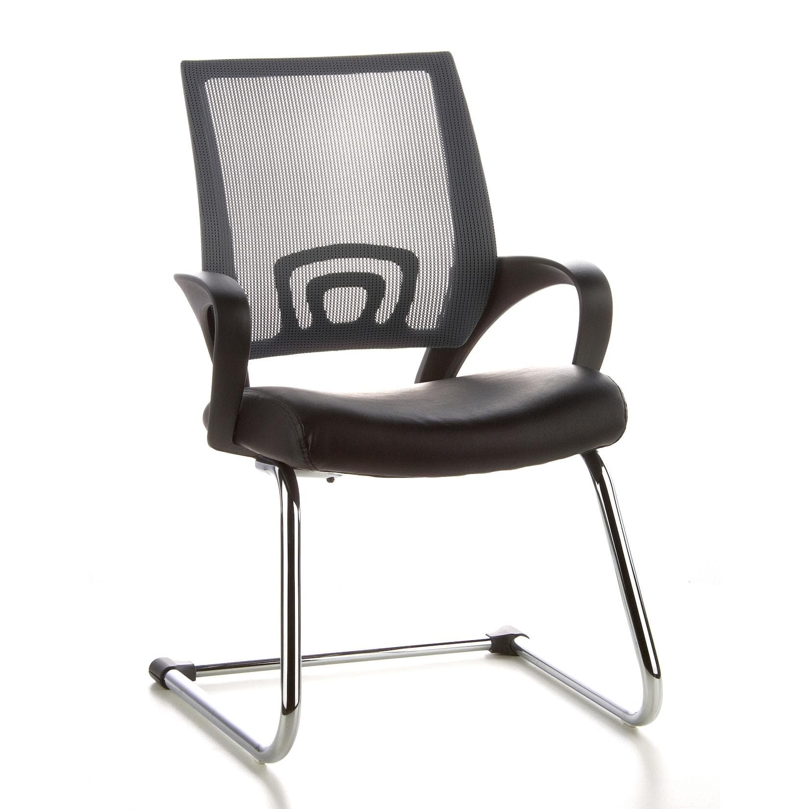 hjh OFFICE Freischwinger VISTO NET V Kunstleder/Netzstoff Armlehnen