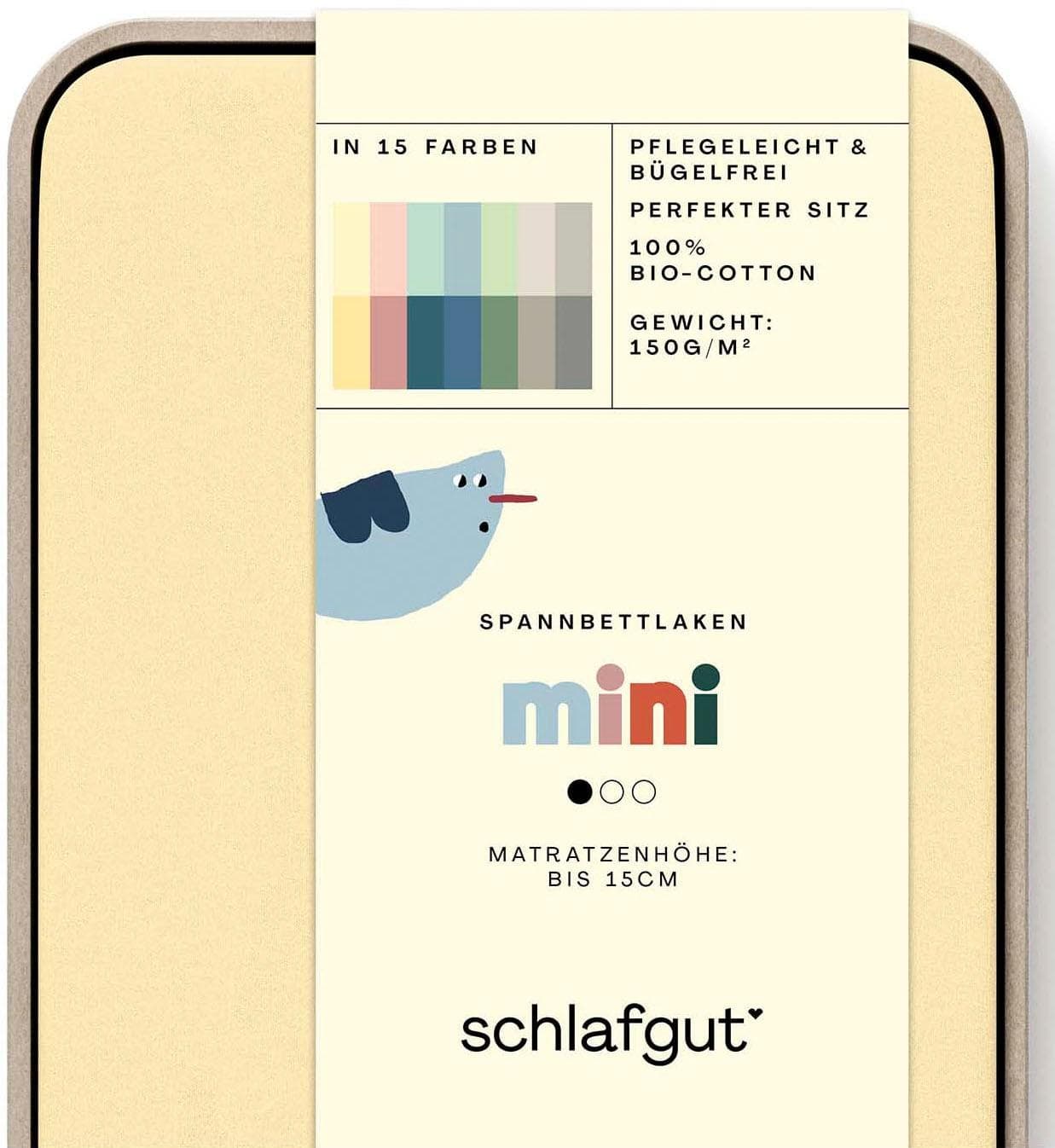 Schlafgut Spannbettlaken Casual Mini Jersey Gummizug Yellow Mid